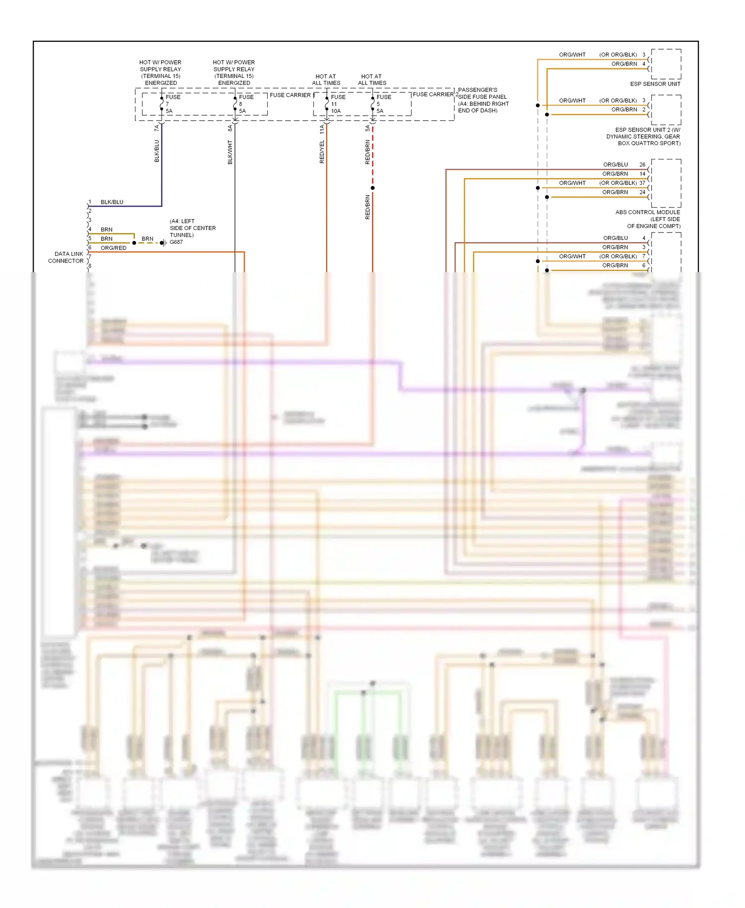 Audi S4 B8 (2008-2011) transmission control module wiring diagram  (2 of 4)