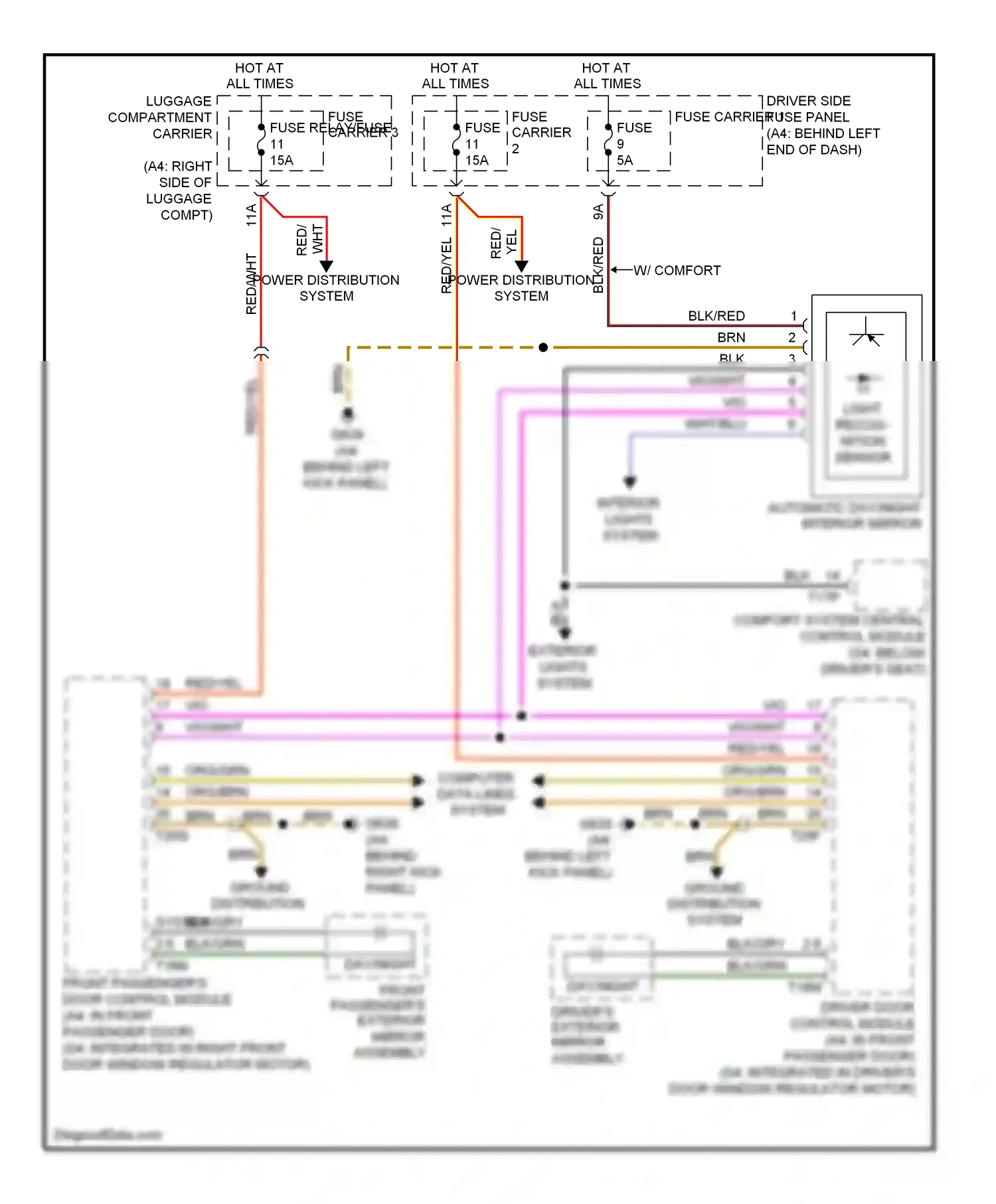 Audi S4 B8 (2008-2011) vio/wht wiring diagram  (3 of 10)
