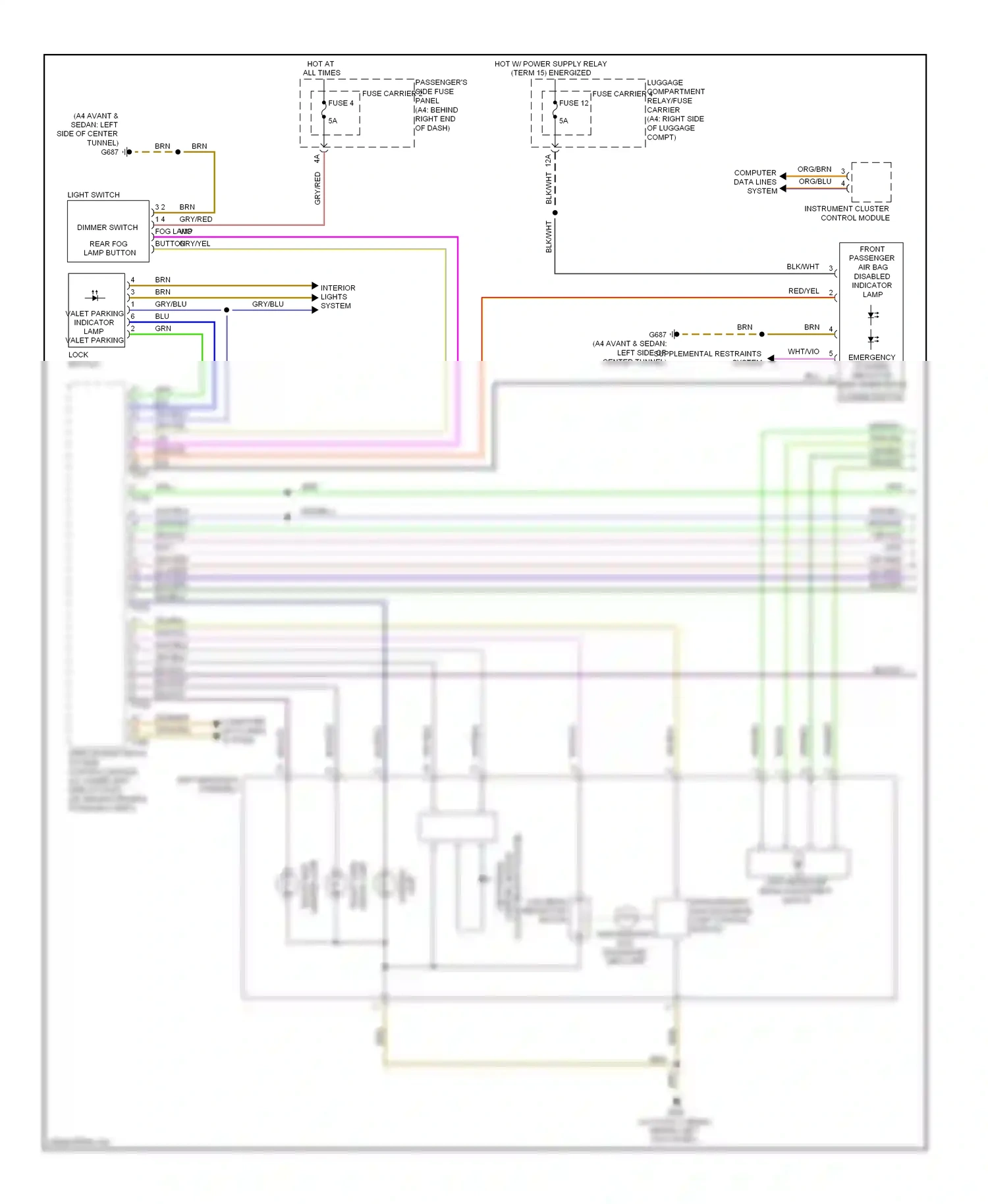 Audi S4 B8 (2008-2011) (w/ light sensor package) wiring diagram  (3 of 4)