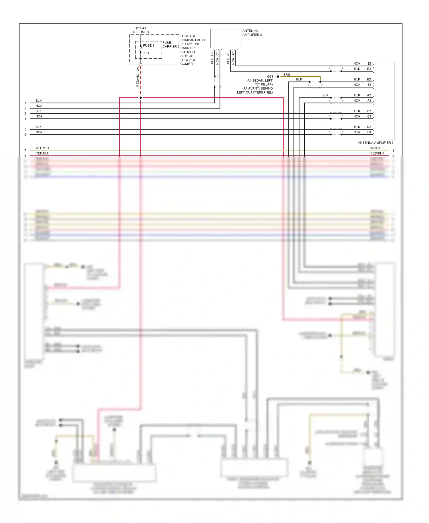 Audi S4 B8 (2008-2011) wht/yel wiring diagram  (10 of 26)