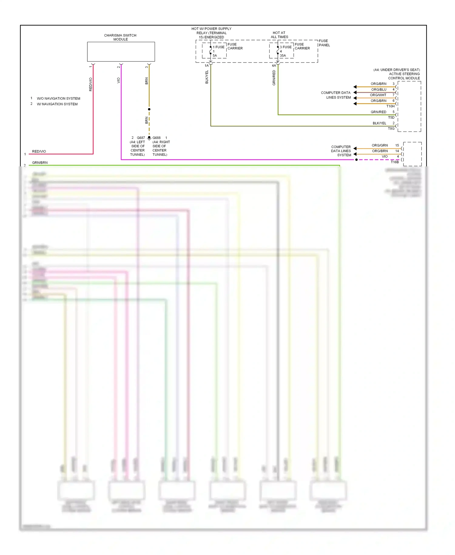 Audi S4 B8 (2008-2011) w/o navigation system w/ navigation system wiring diagram  (1 of 1)