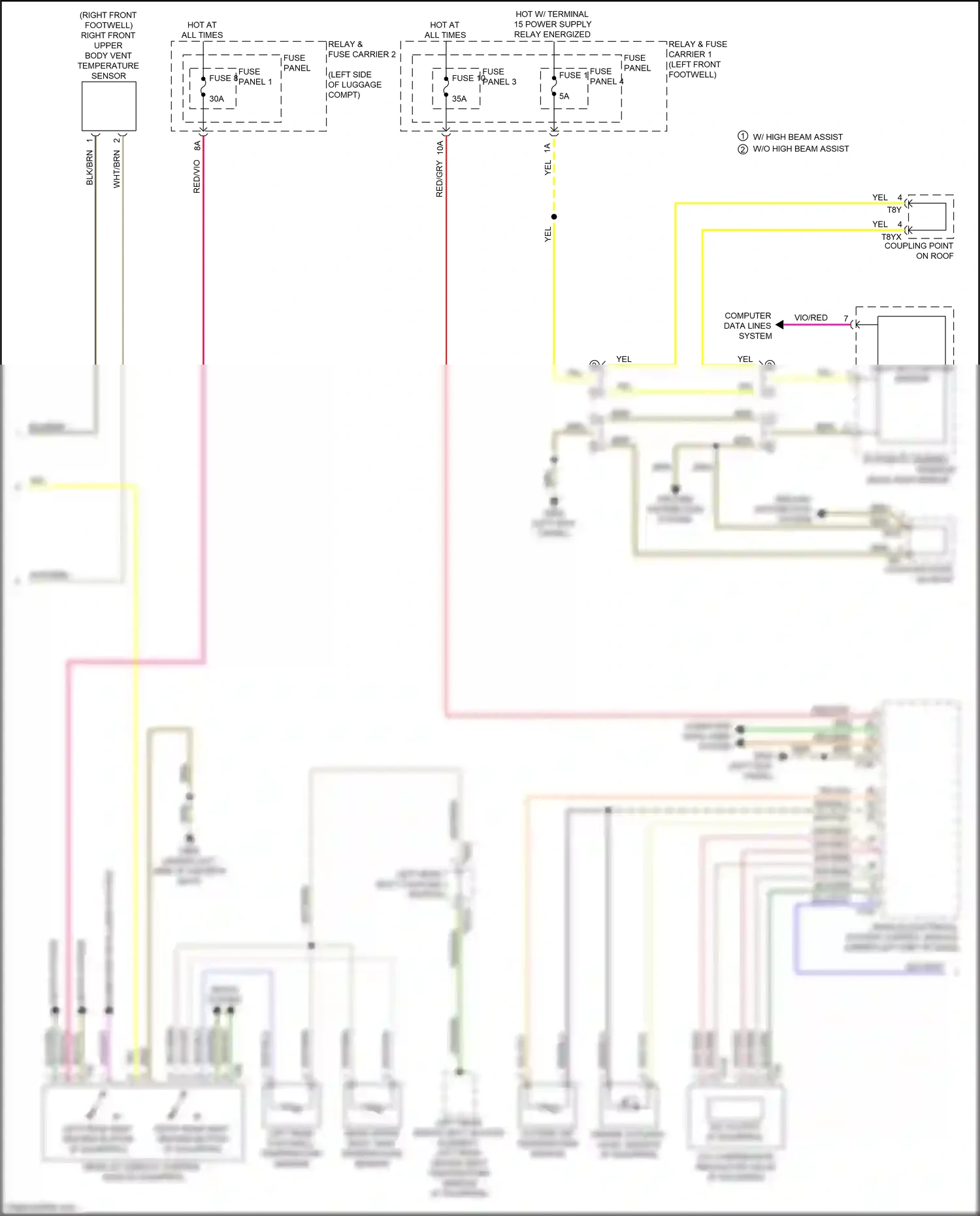 Wiring diagram automatic dimming for Audi S4 B9 facelift (2019-2024) (1 of 2)