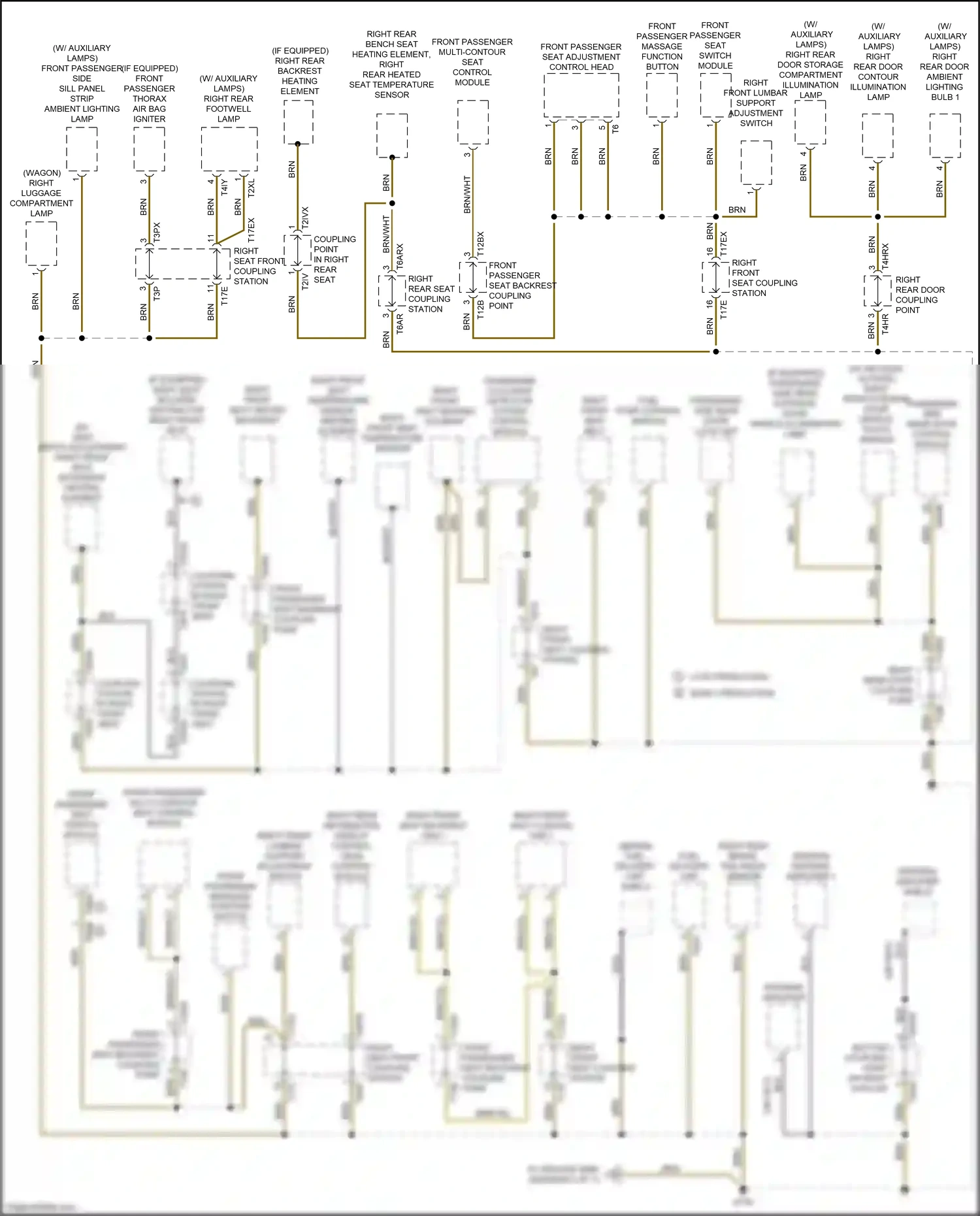 Wiring diagram bottom coupling point on right a-pillar for Audi S4 B9 facelift (2019-2024) (2 of 6)