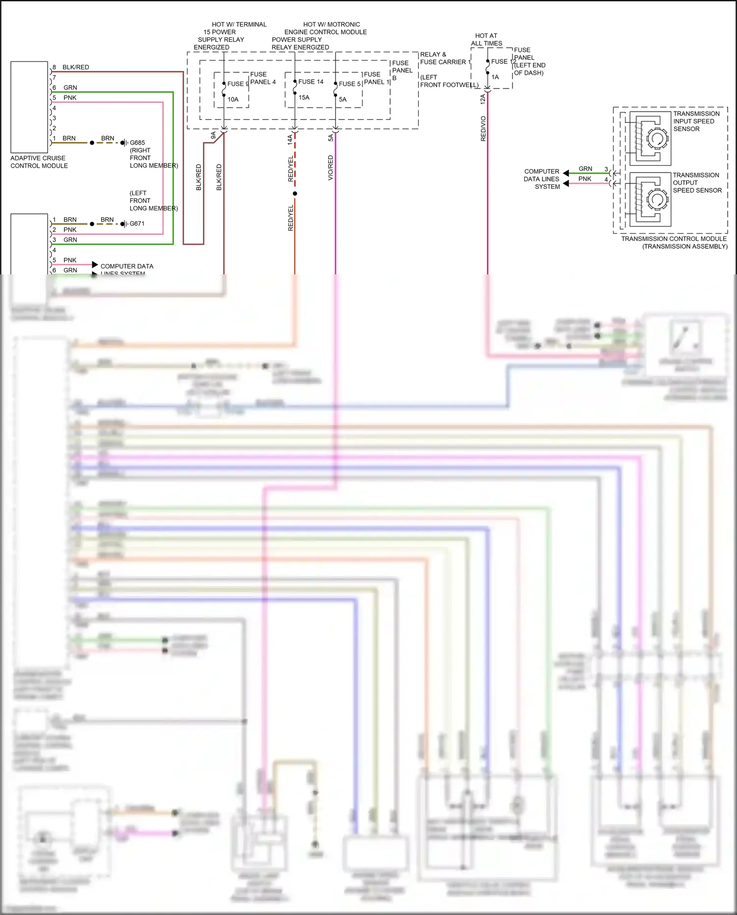 Wiring diagram cruise control switch for Audi S4 B9 facelift (2019-2024) (1 of 2)