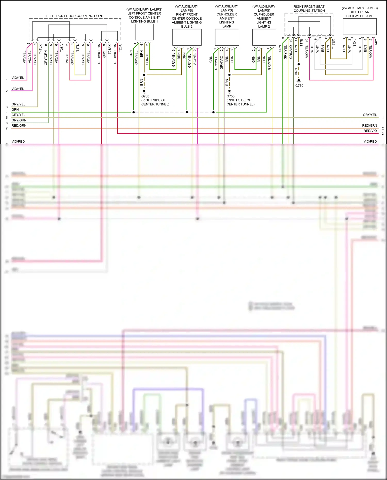 Wiring diagram driver side rear exit warning lamp for Audi S4 B9 facelift (2019-2024) (1 of 1)