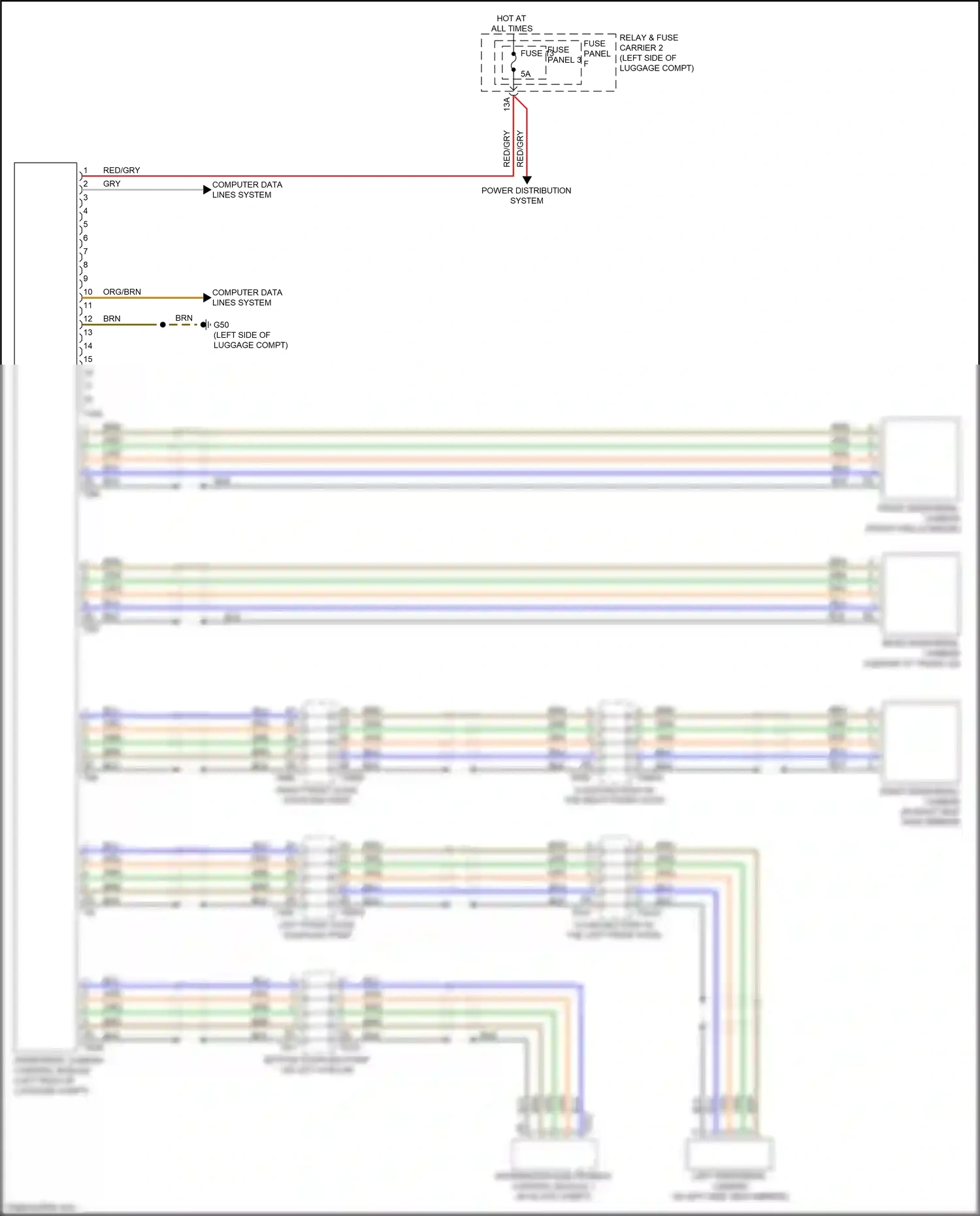 Wiring diagram fuse panel 3 for Audi S4 B9 facelift (2019-2024) (7 of 47)