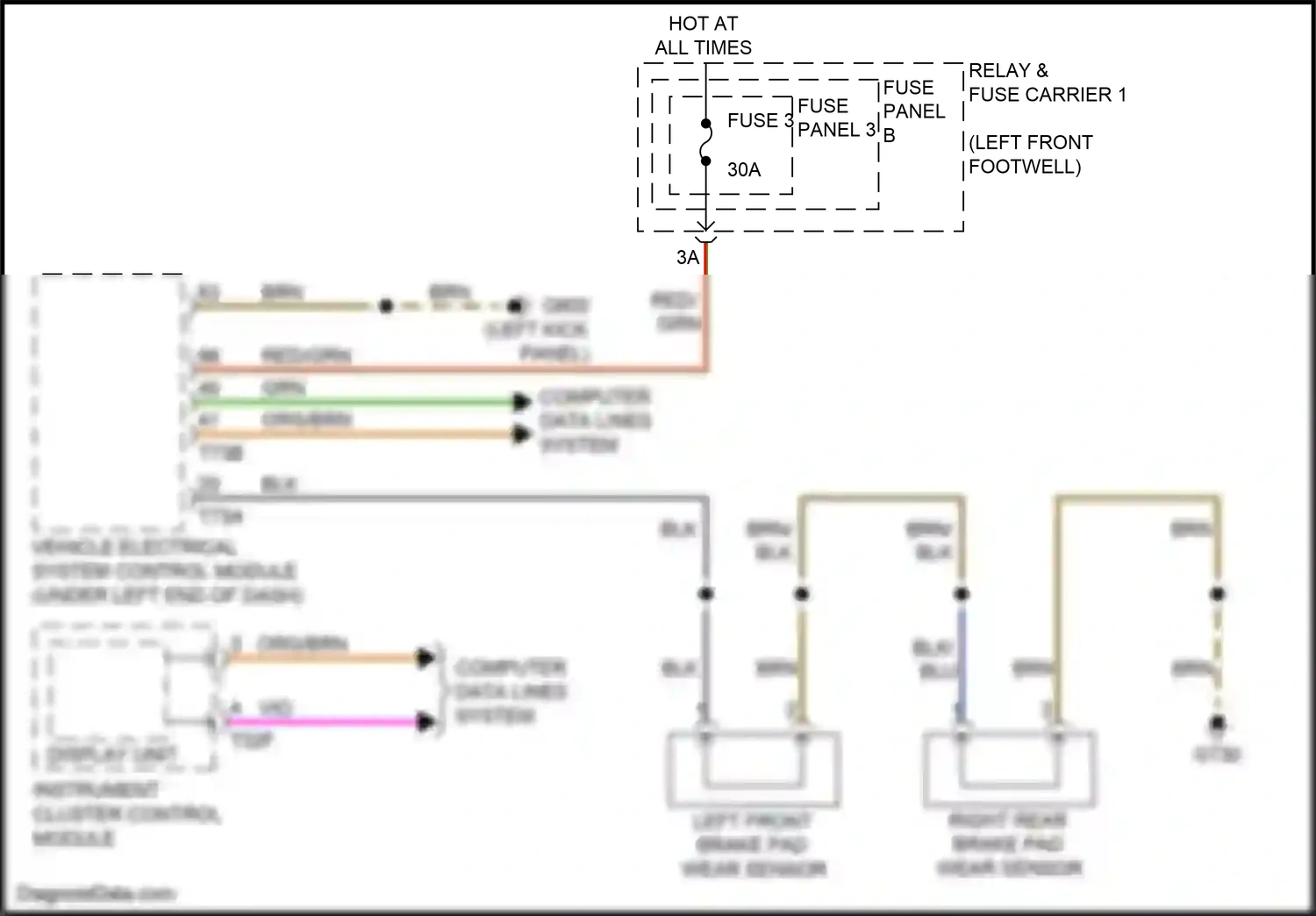 Wiring diagram fuse panel 3 for Audi S4 B9 facelift (2019-2024) (32 of 47)