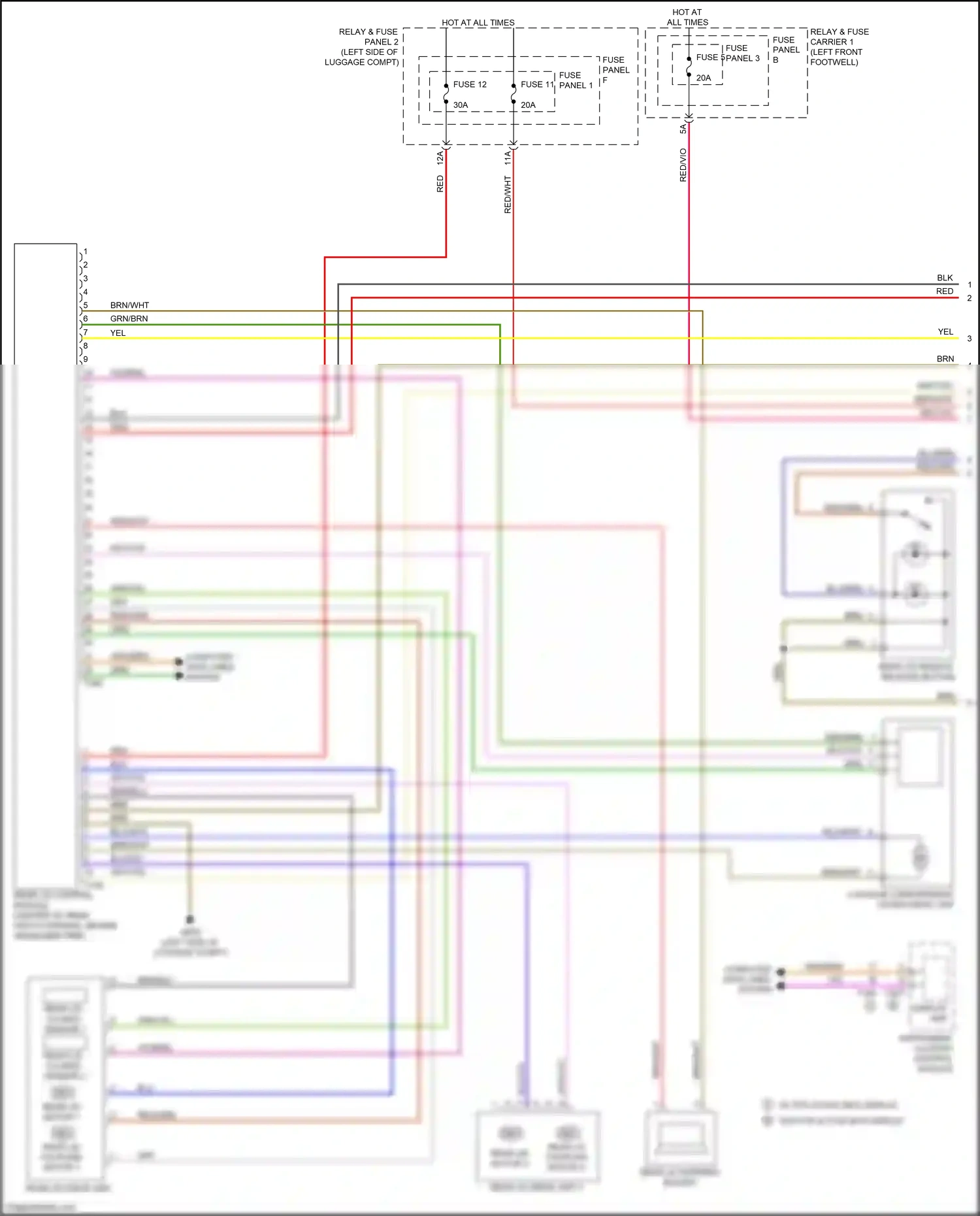 Wiring diagram fuse panel f for Audi S4 B9 facelift (2019-2024) (27 of 29)