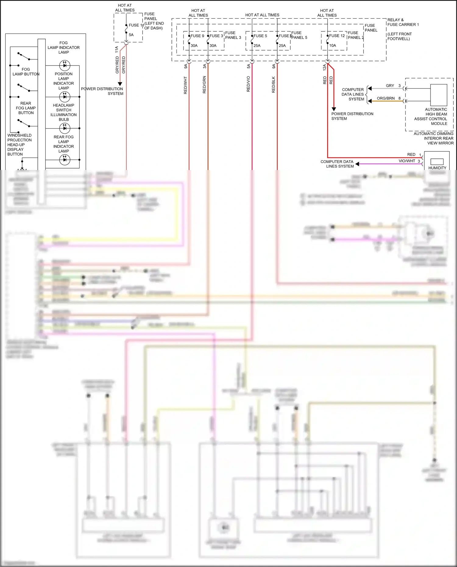 Wiring diagram left led headlamp power output module 1 for Audi S4 B9 facelift (2019-2024) (3 of 4)