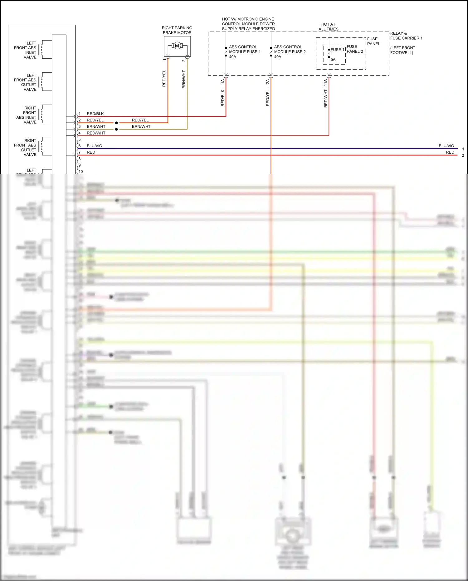 Wiring diagram left rear abs wheel speed sensor for Audi S4 B9 facelift (2019-2024) (1 of 1)