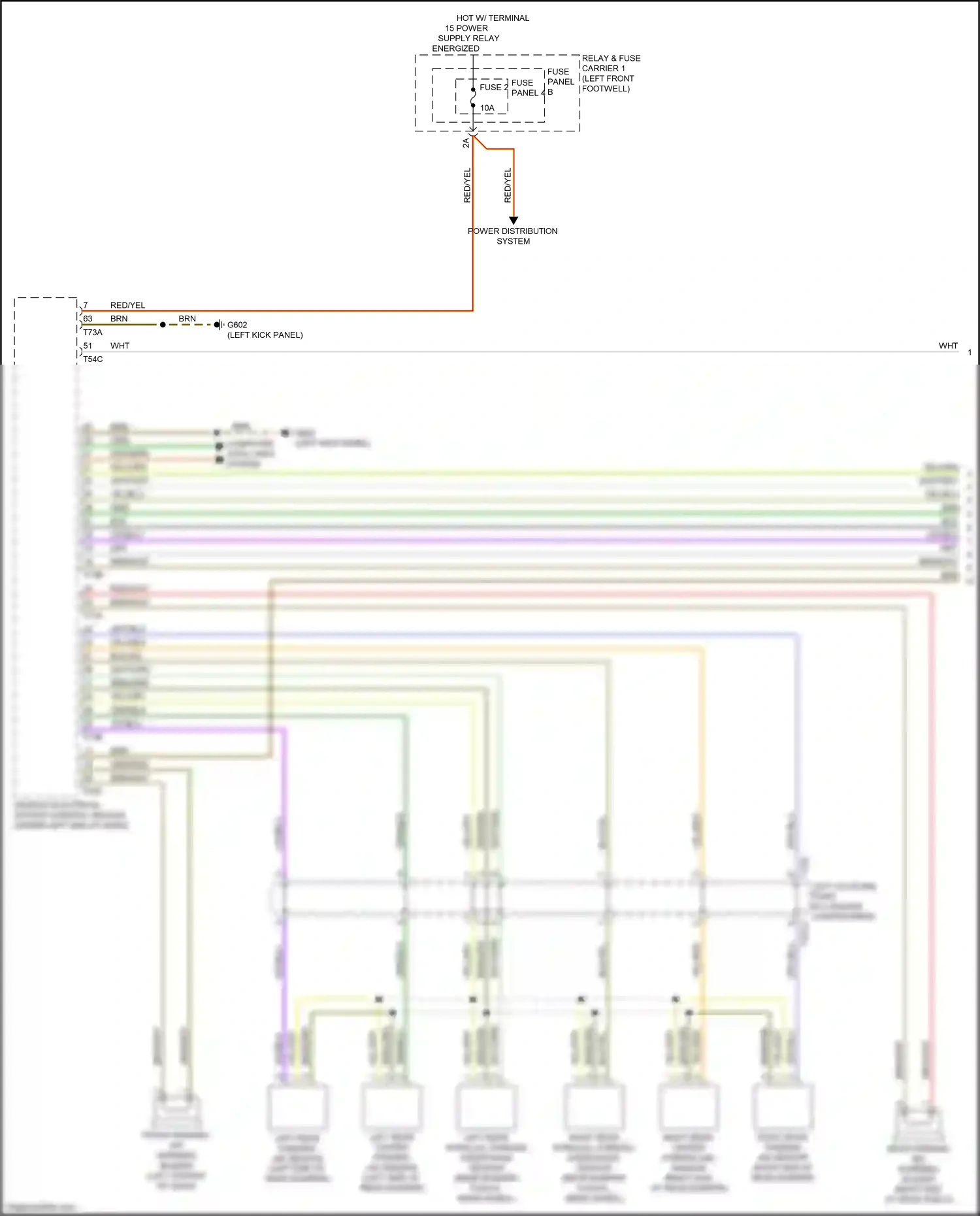 Wiring diagram left rear parking aid sensor for Audi S4 B9 facelift (2019-2024) (2 of 2)