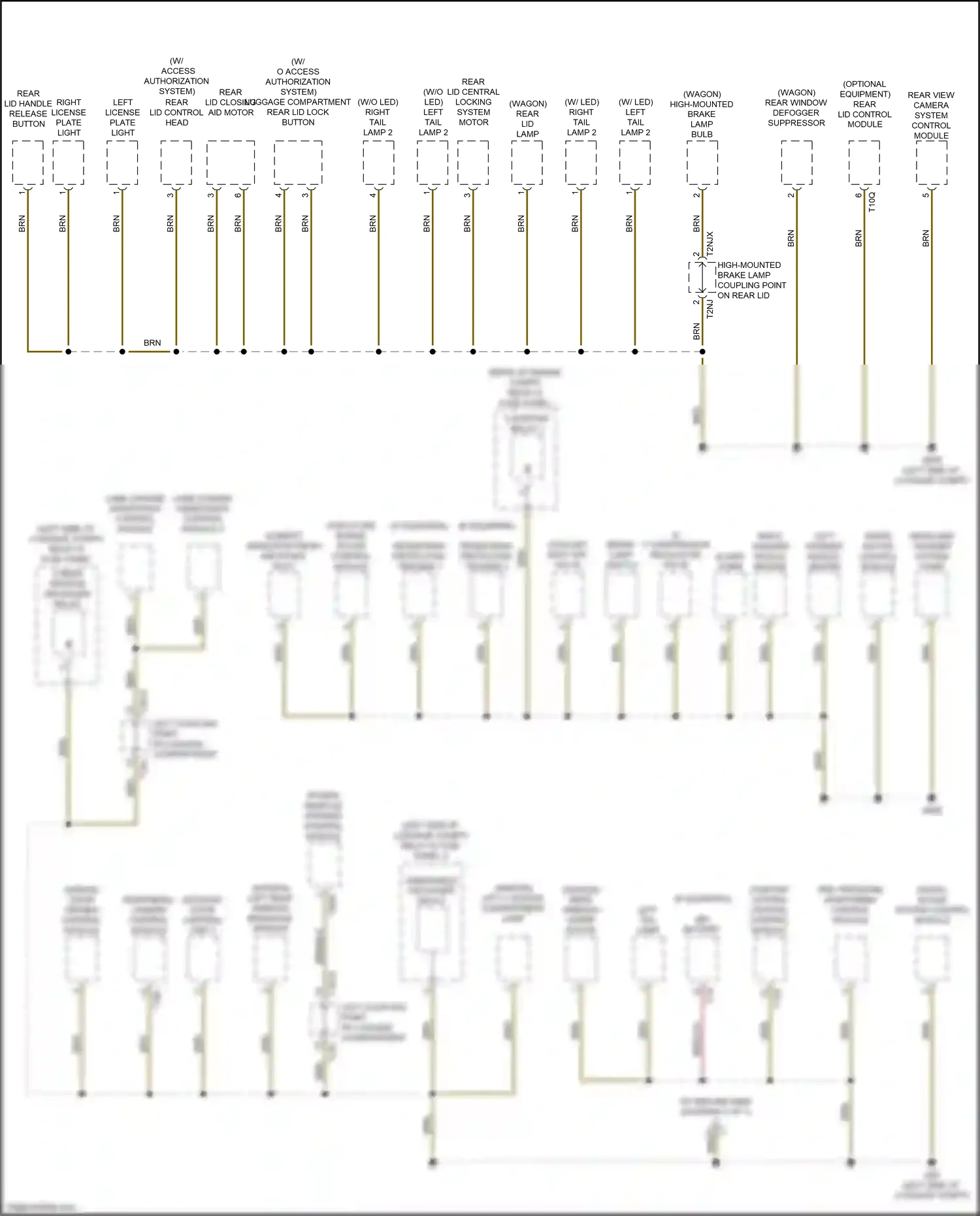 Wiring diagram left tail lamp 2 for Audi S4 B9 facelift (2019-2024) (3 of 3)