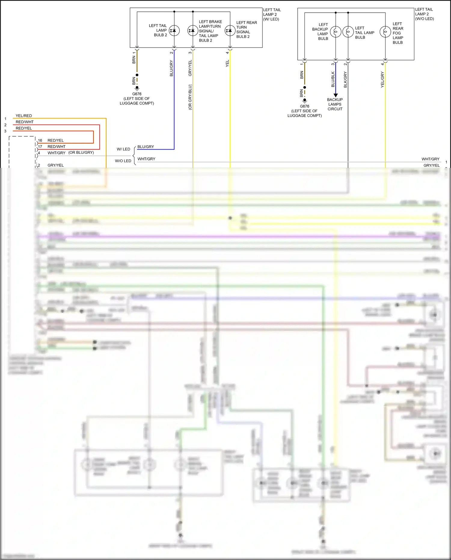 Wiring diagram left tail lamp bulb 2 for Audi S4 B9 facelift (2019-2024) (1 of 1)