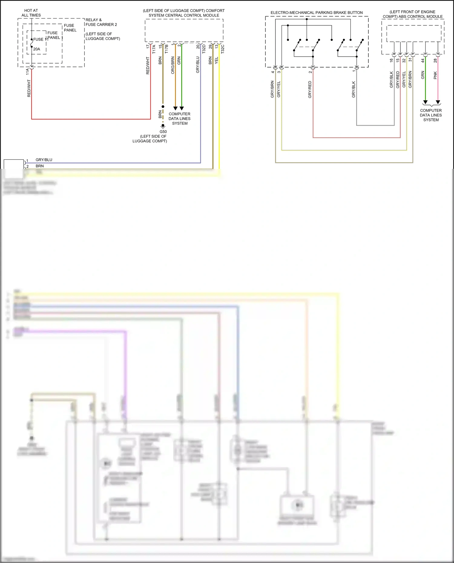 Wiring diagram right light control module for Audi S4 B9 facelift (2019-2024) (3 of 4)