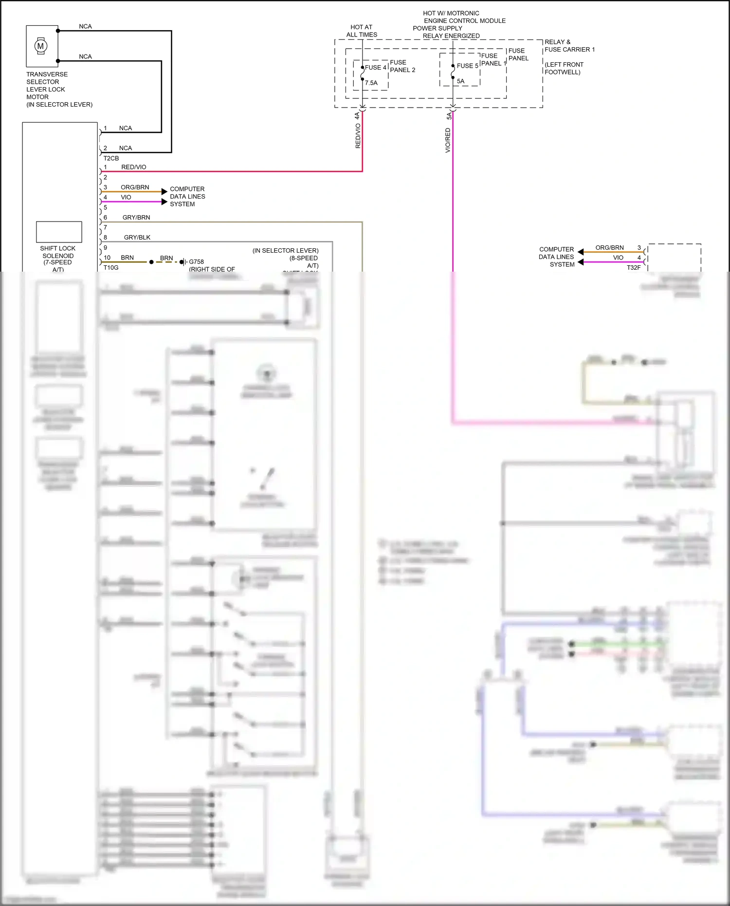 Wiring diagram selector lever for Audi S4 B9 facelift (2019-2024) (6 of 7)
