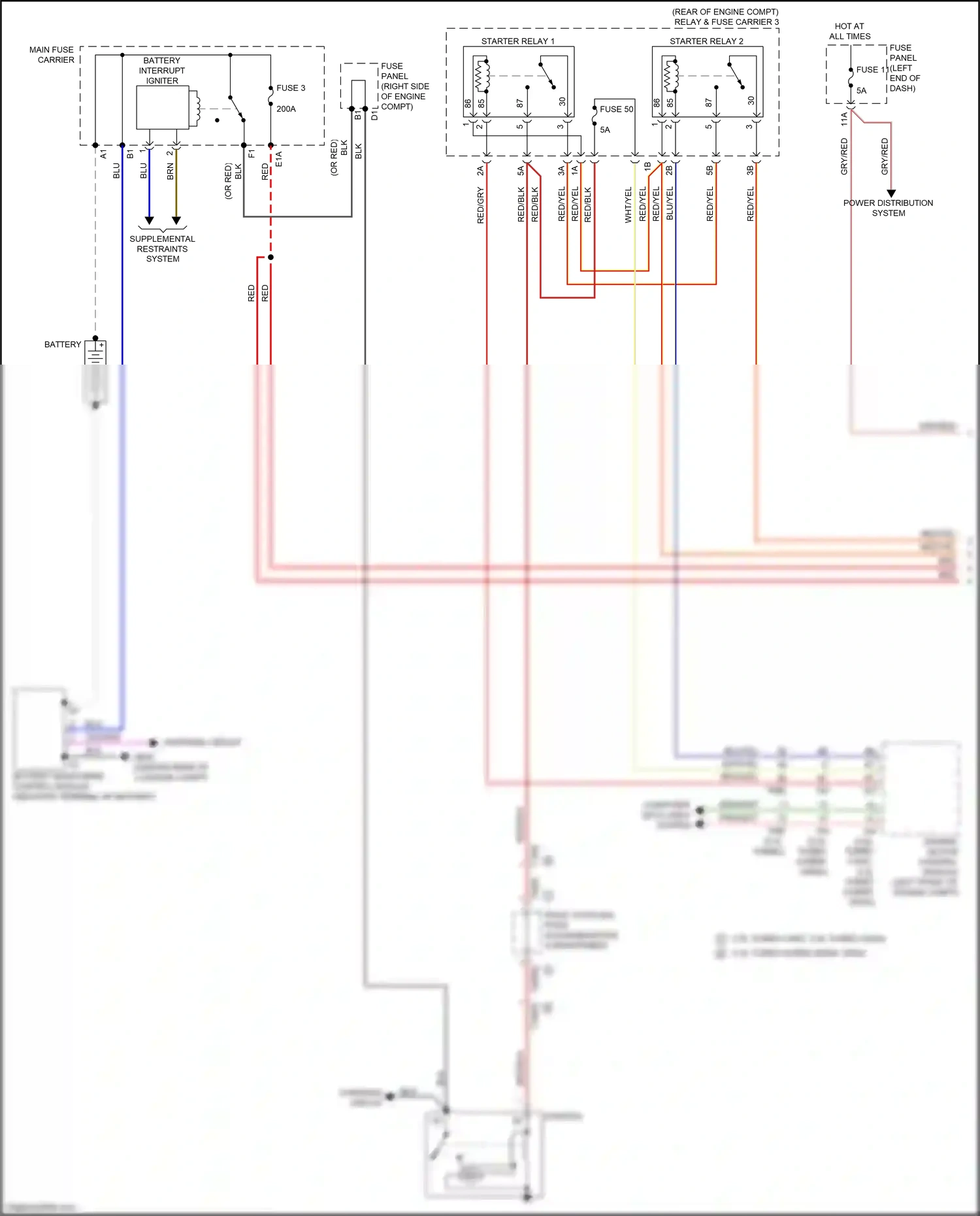 Wiring diagram supplemental restraints system for Audi S4 B9 facelift (2019-2024) (12 of 13)