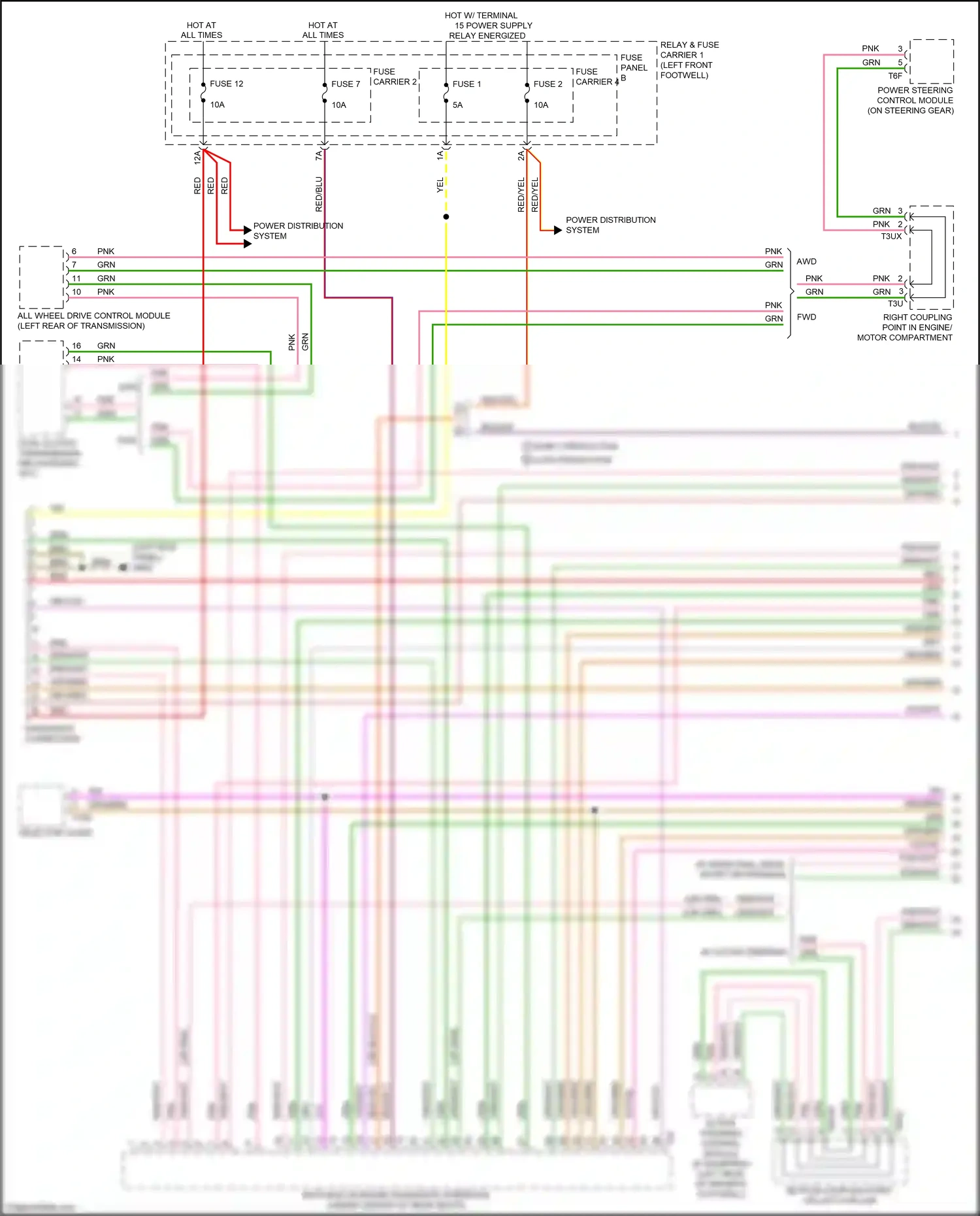 Audi S4 B9 facelift (2019-2024) w/ active steering wiring diagram  (1 of 2)