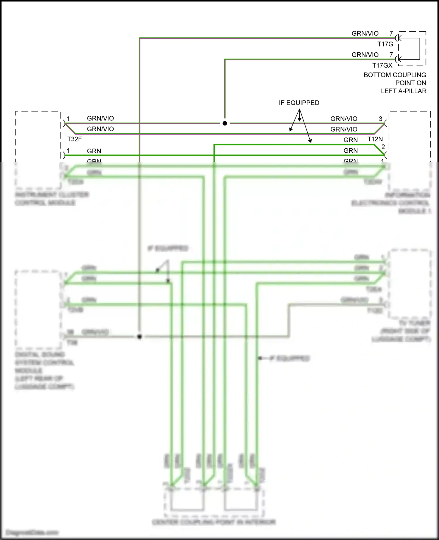 Wiring diagram bottom coupling point on left a-pillar for Audi S4 B9 (2016-2019) (14 of 30)