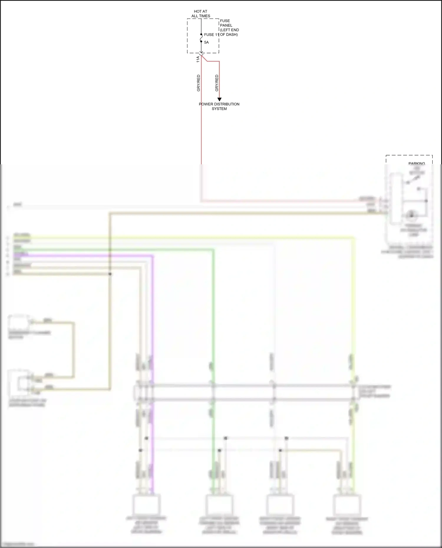 Wiring diagram driving, convenience functions control unit 1 for Audi S4 B9 (2016-2019) (5 of 8)