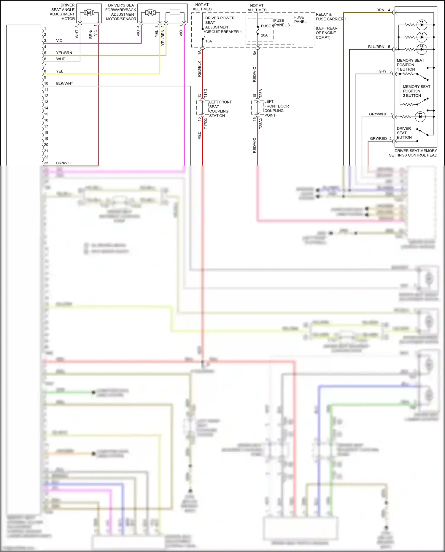 Wiring diagram left front door coupling point for Audi S4 B9 (2016-2019) (22 of 23)