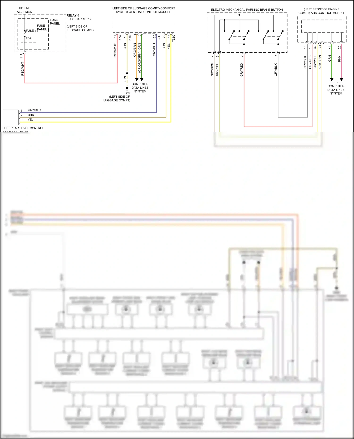 Audi S4 B9 (2016-2019) (left front of engine compt) abs control module wiring diagram  (1 of 2)