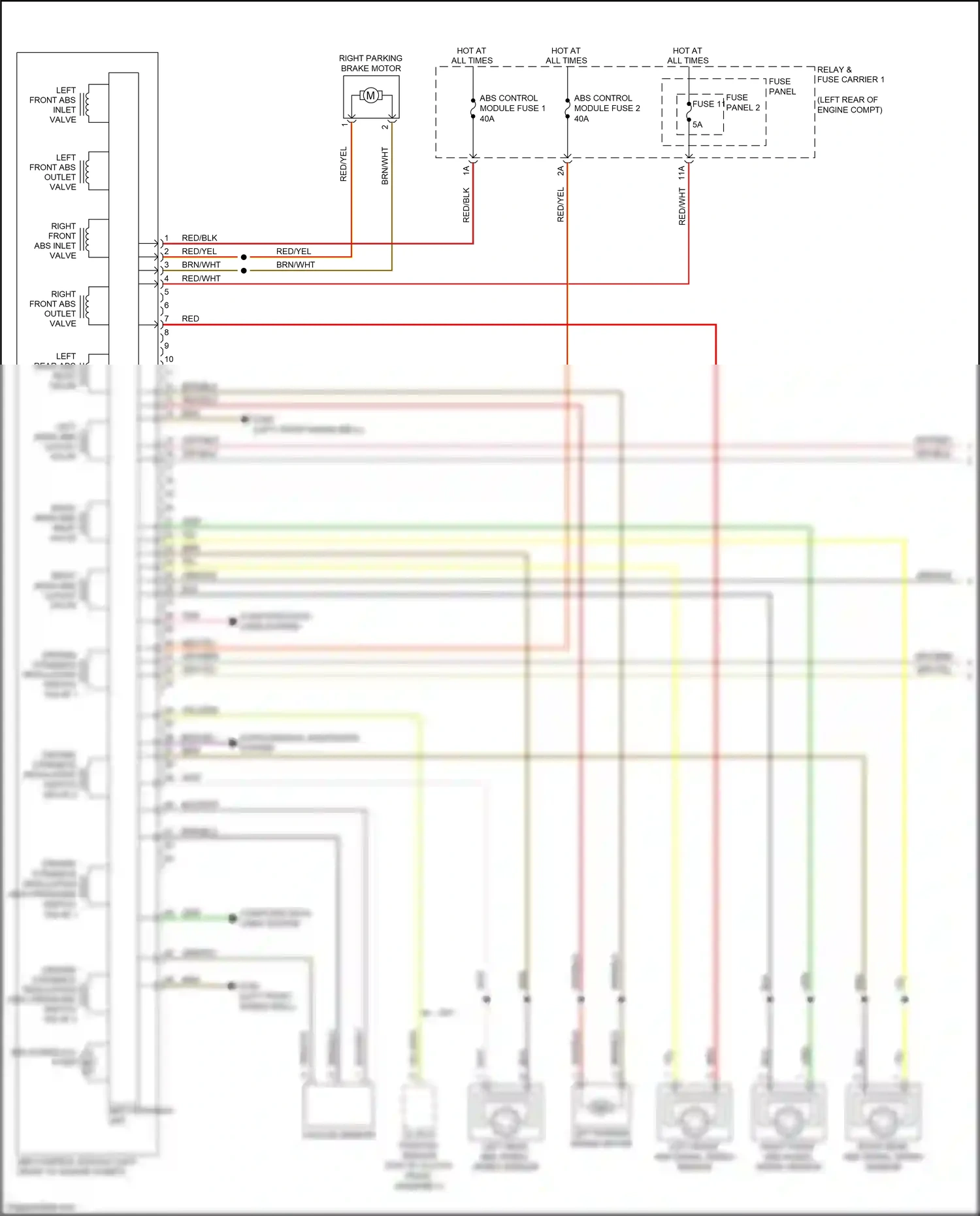 Wiring diagram left rear abs wheel speed sensor for Audi S4 B9 (2016-2019) (1 of 1)