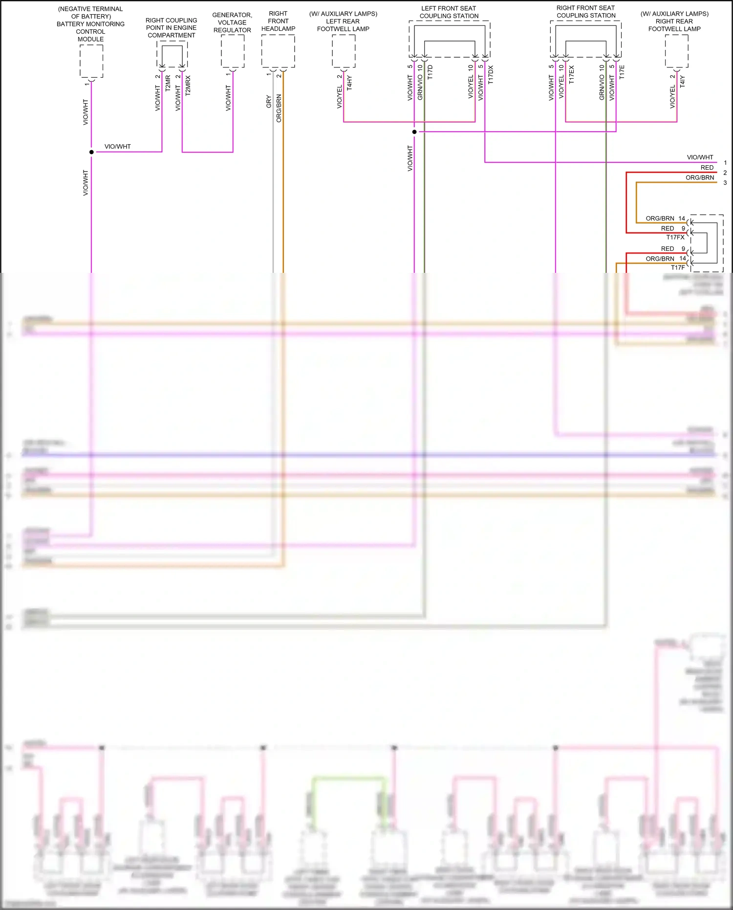 Wiring diagram left rear door coupling point for Audi S4 B9 (2016-2019) (2 of 14)