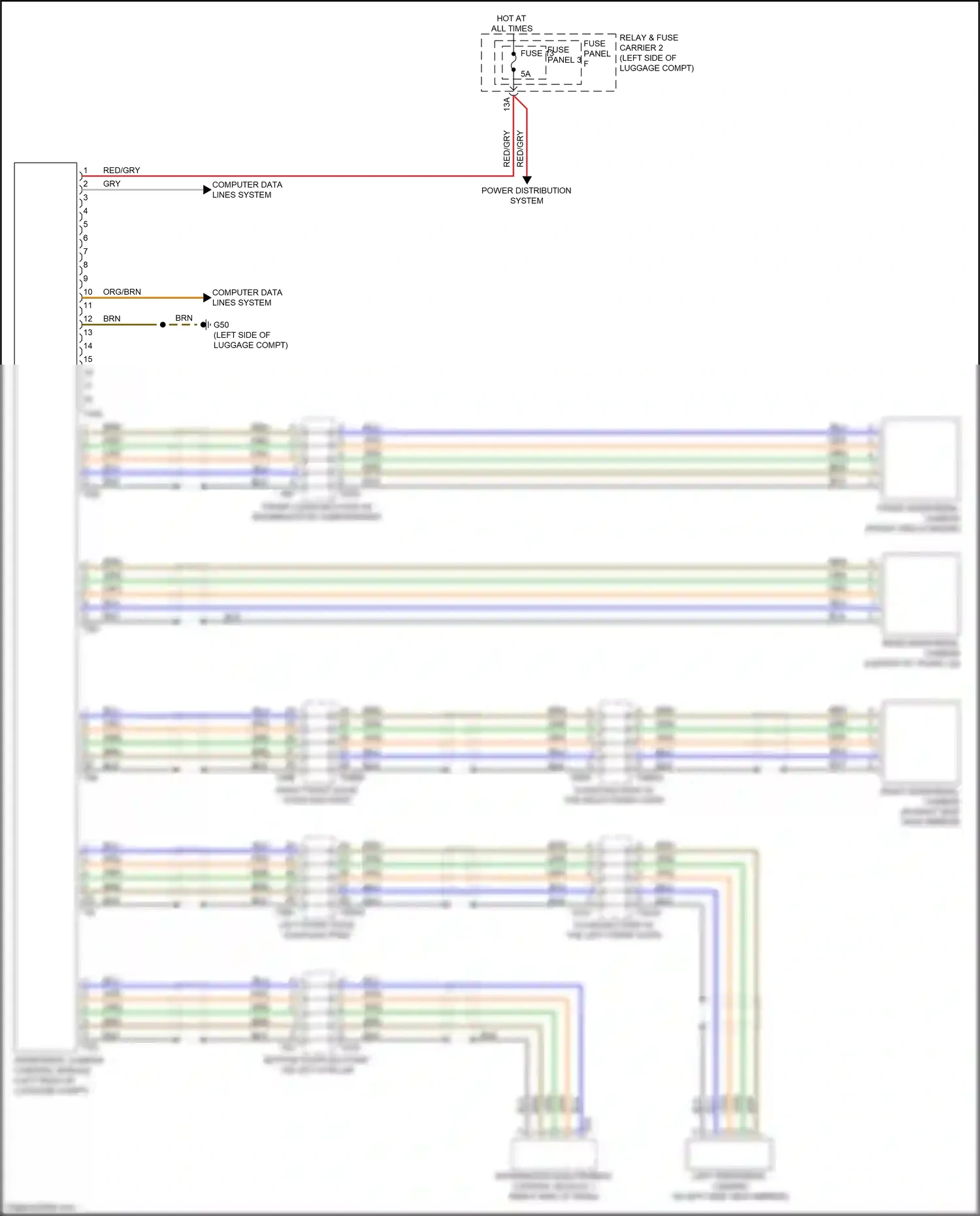 Wiring diagram rear peripheral camera for Audi S4 B9 (2016-2019) (1 of 1)