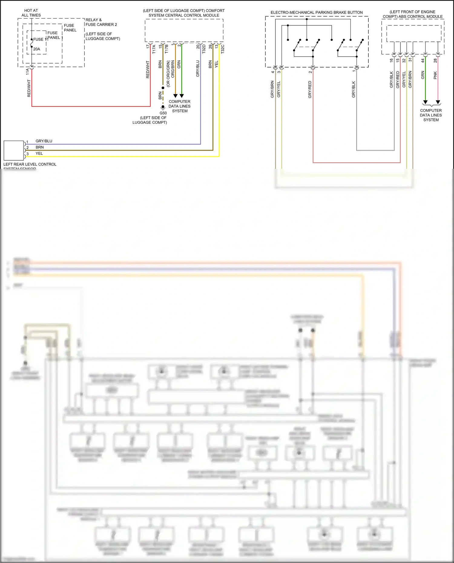 Wiring diagram right headlamp temperature sensor 5 for Audi S4 B9 (2016-2019) (2 of 2)