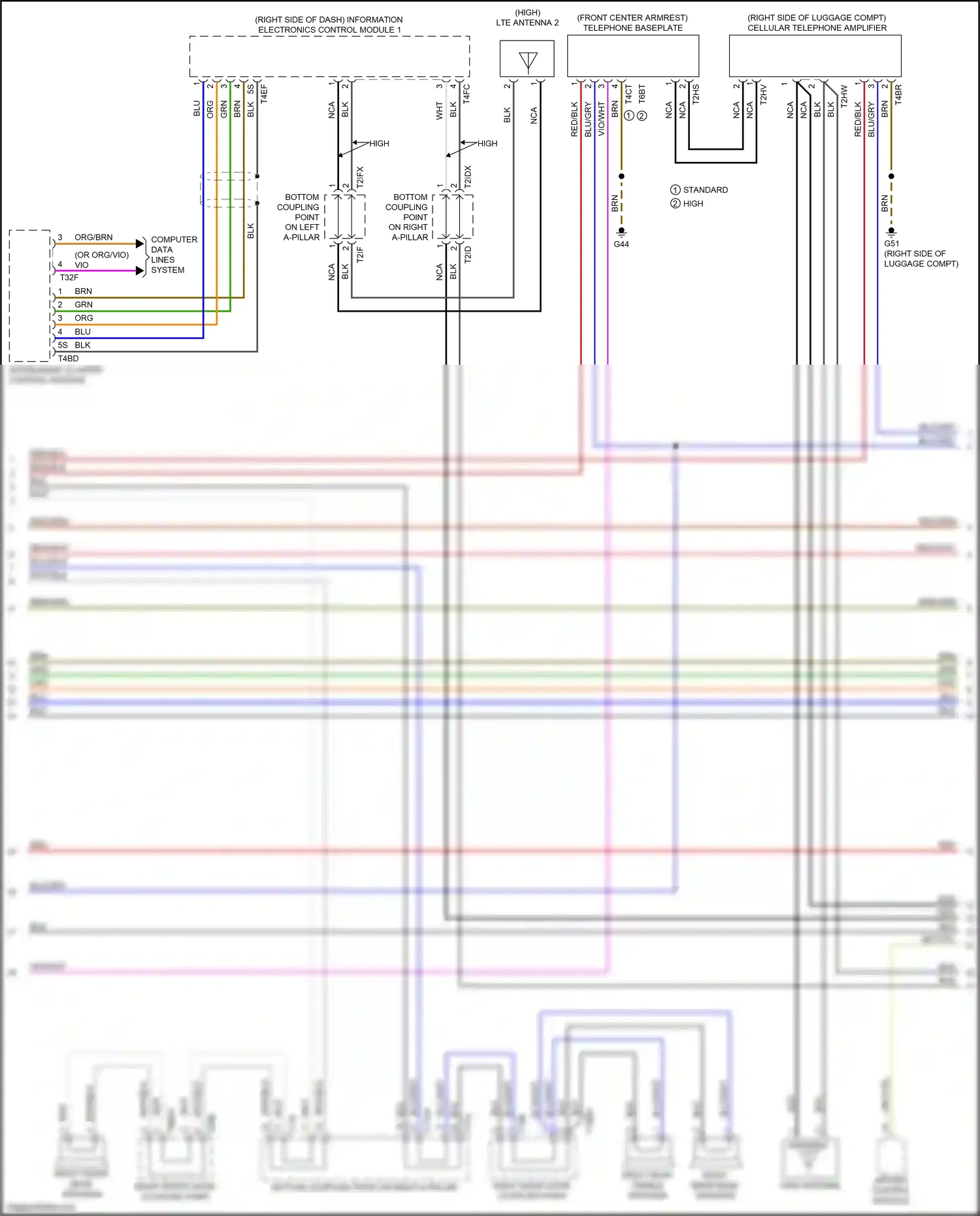 Wiring diagram right rear door coupling point for Audi S4 B9 (2016-2019) (6 of 14)