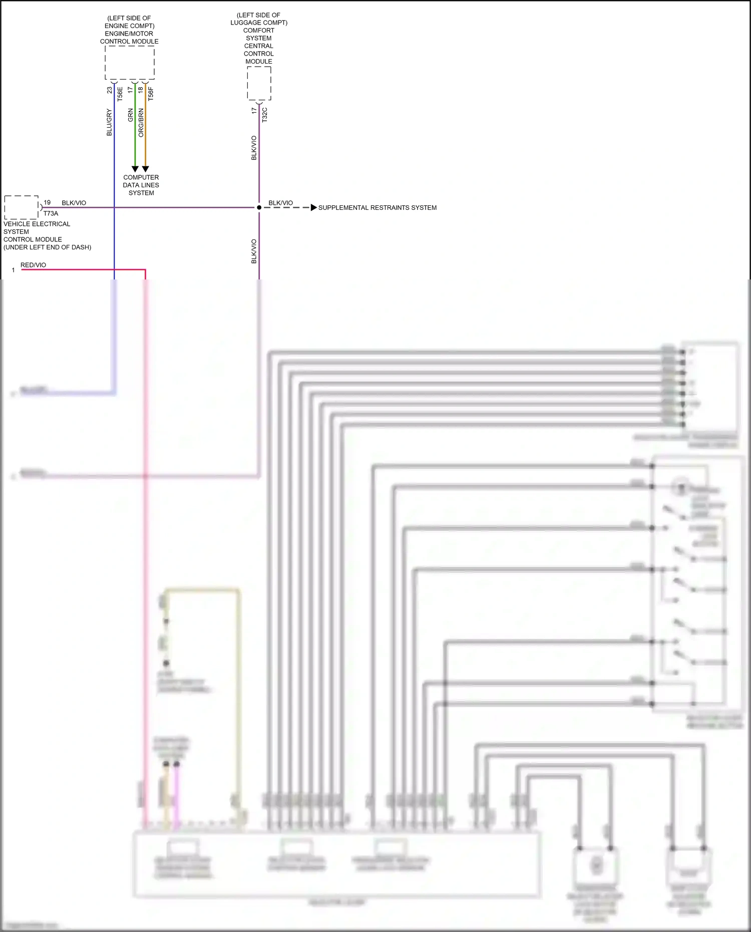 Wiring diagram vehicle electrical system control module for Audi S4 B9 (2016-2019) (21 of 36)