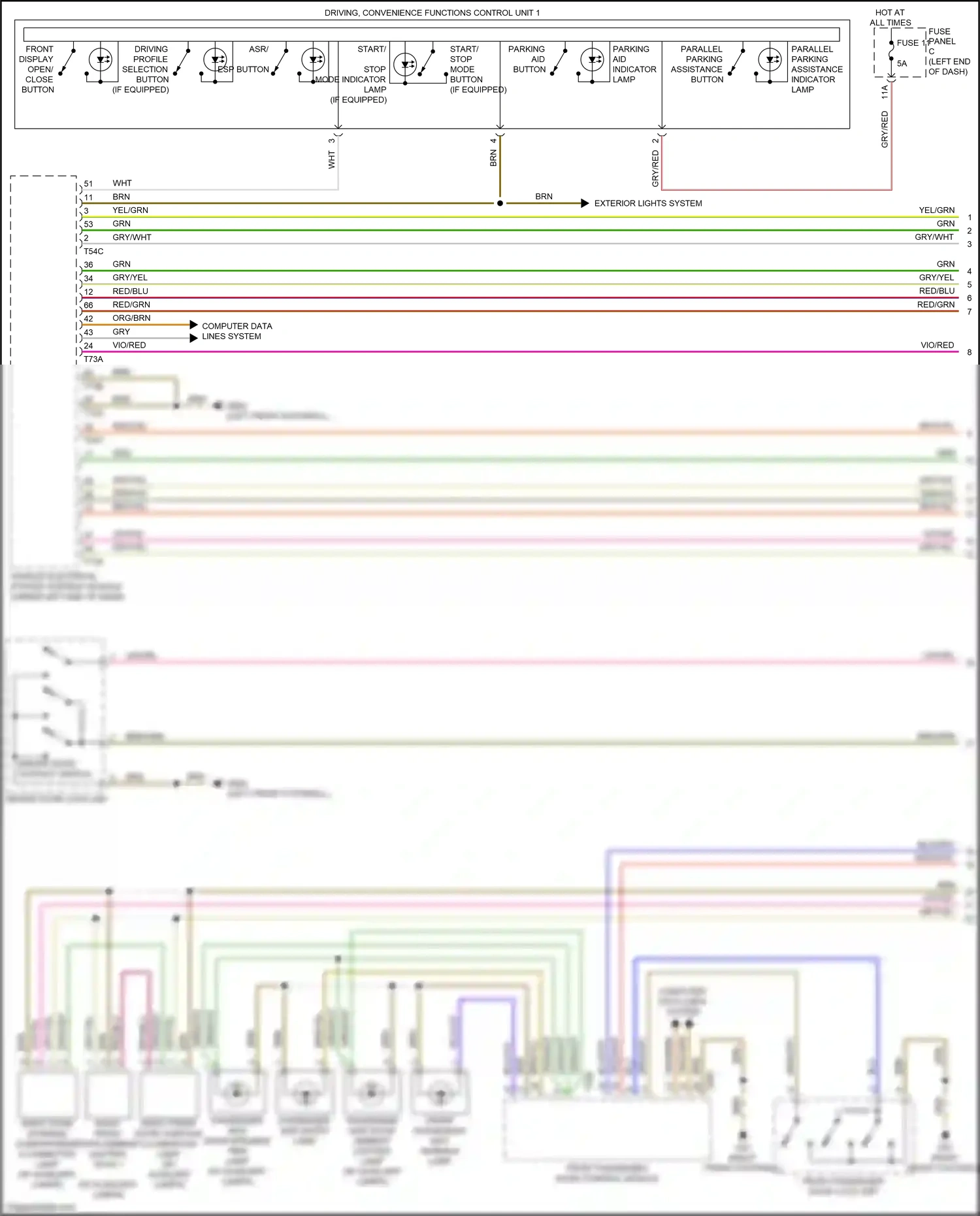 Wiring diagram vehicle electrical system control module for Audi S4 B9 (2016-2019) (23 of 36)