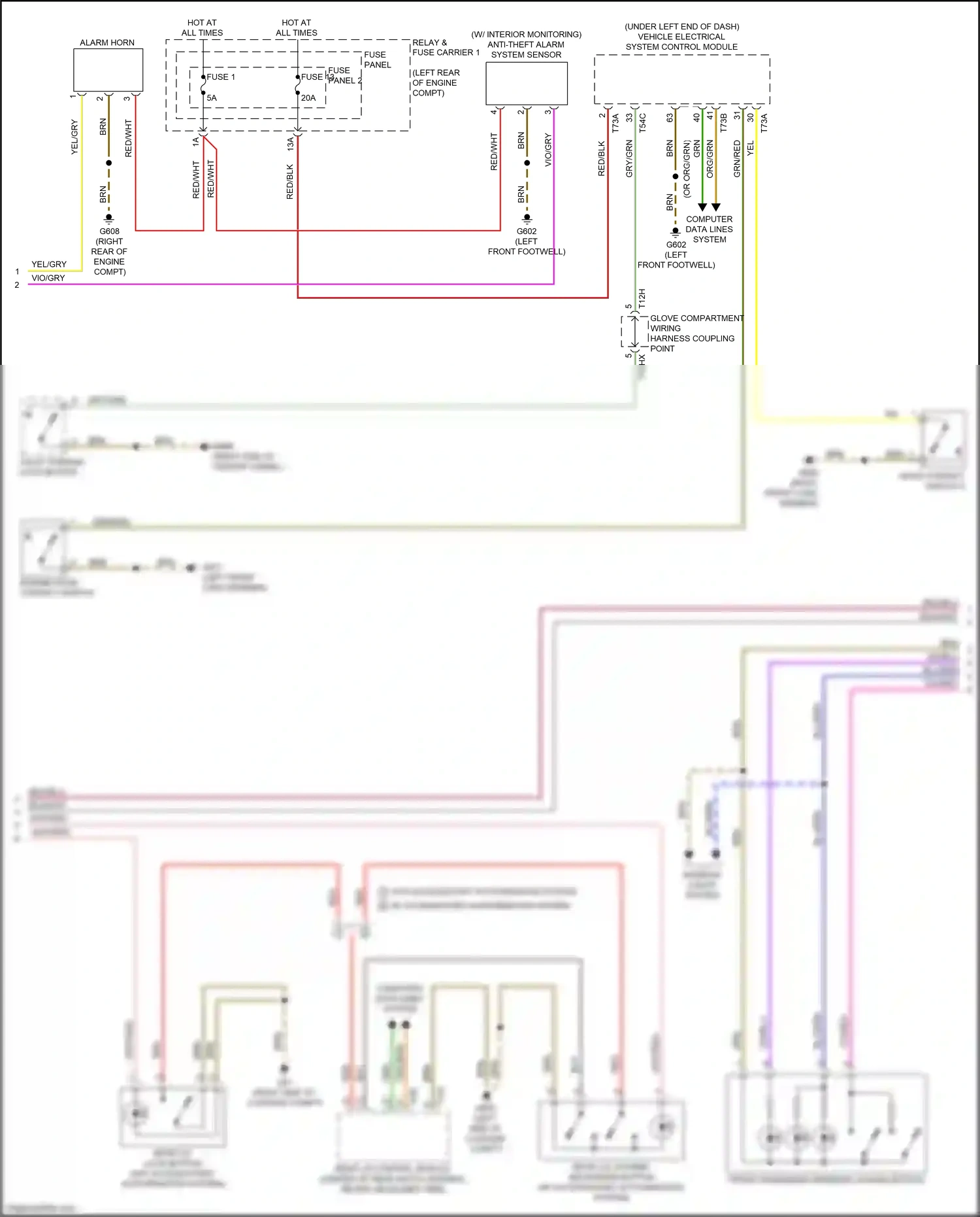 Audi S4 B9 (2016-2019) (w/o access/start authorization system) wiring diagram  (1 of 4)
