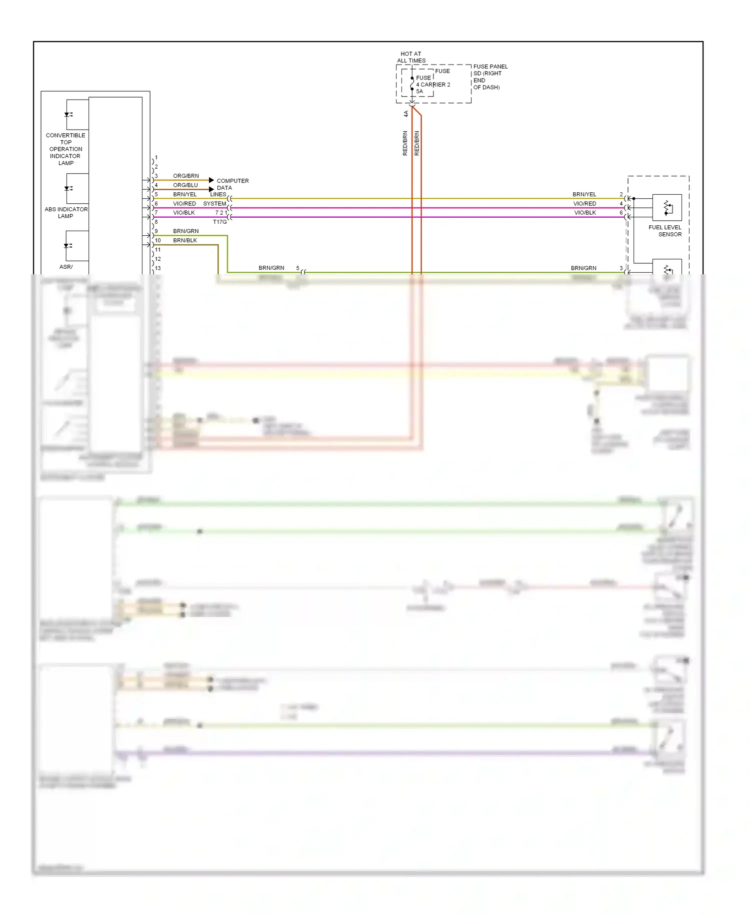 Wiring diagram abs warning lamp for Audi S5 I facelift (2011-2016) (2 of 2)