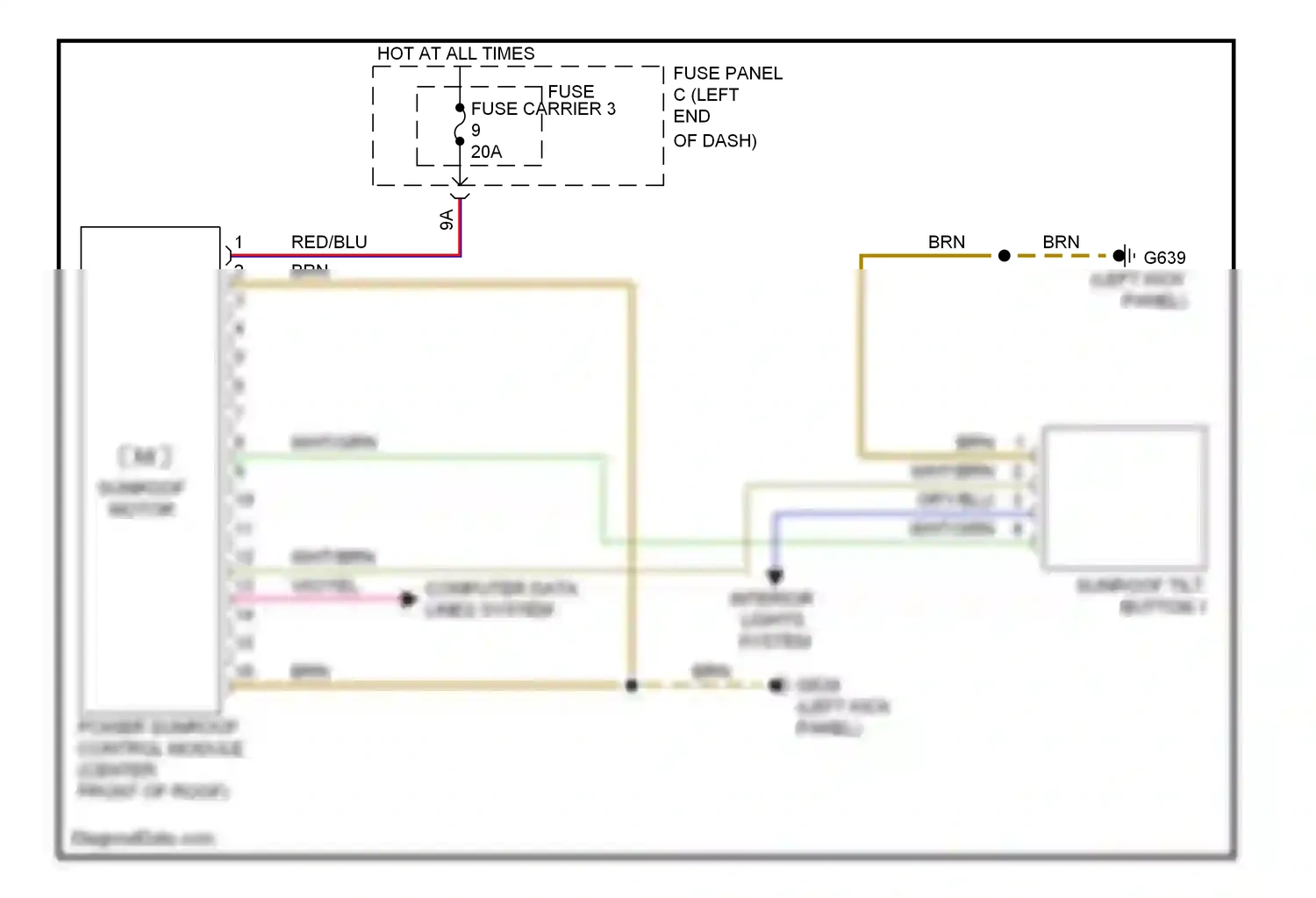 Audi S5 I facelift (2011-2016) (behind left kick panel) wiring diagram  (28 of 41)