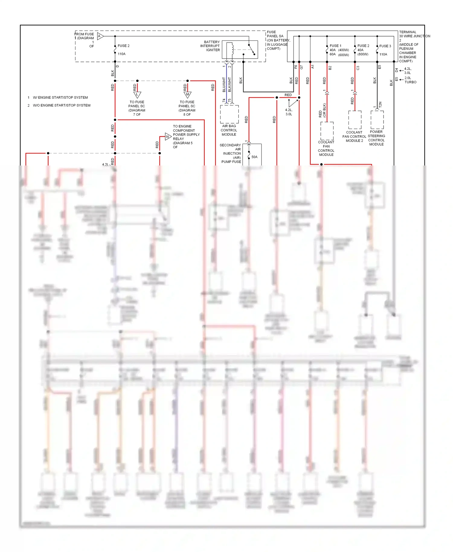 Wiring diagram chamber in engine compt) for Audi S5 I facelift (2011-2016) (1 of 1)
