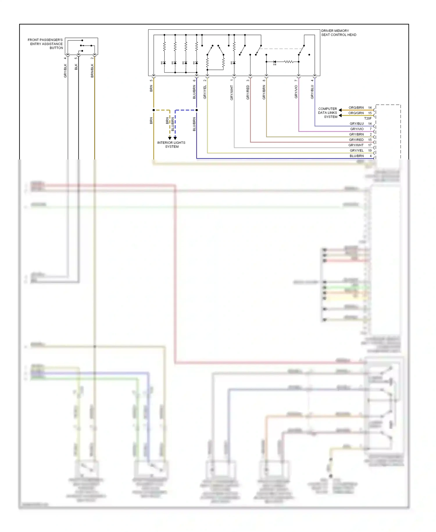 Wiring diagram driver's seat memory program control head for Audi S5 I facelift (2011-2016) (4 of 4)