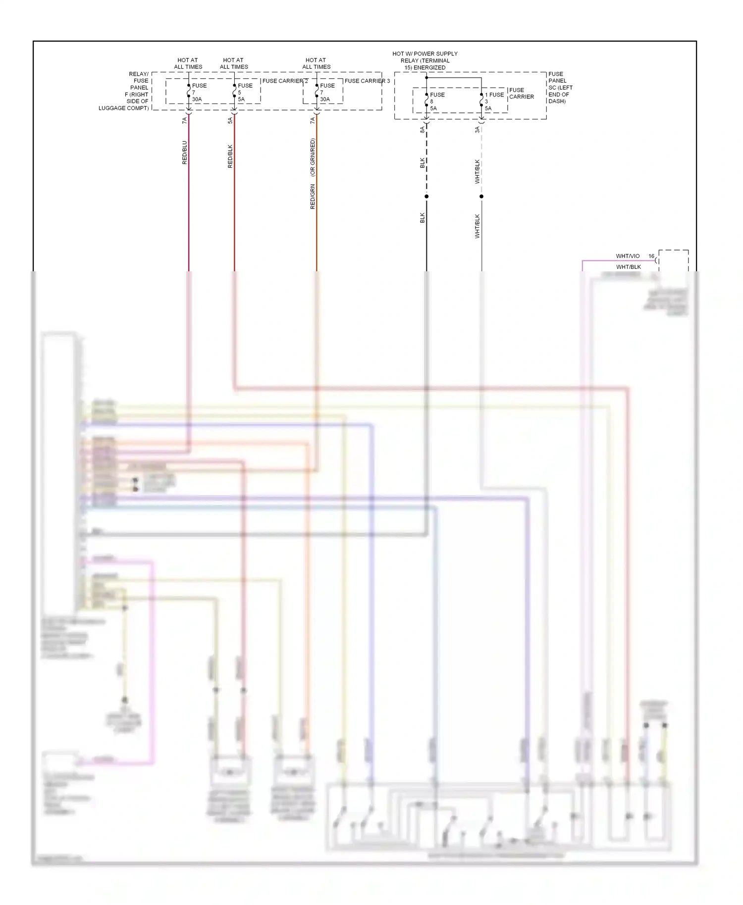 Wiring diagram electro- mechanical parking brake control module for Audi S5 I facelift (2011-2016) (2 of 7)