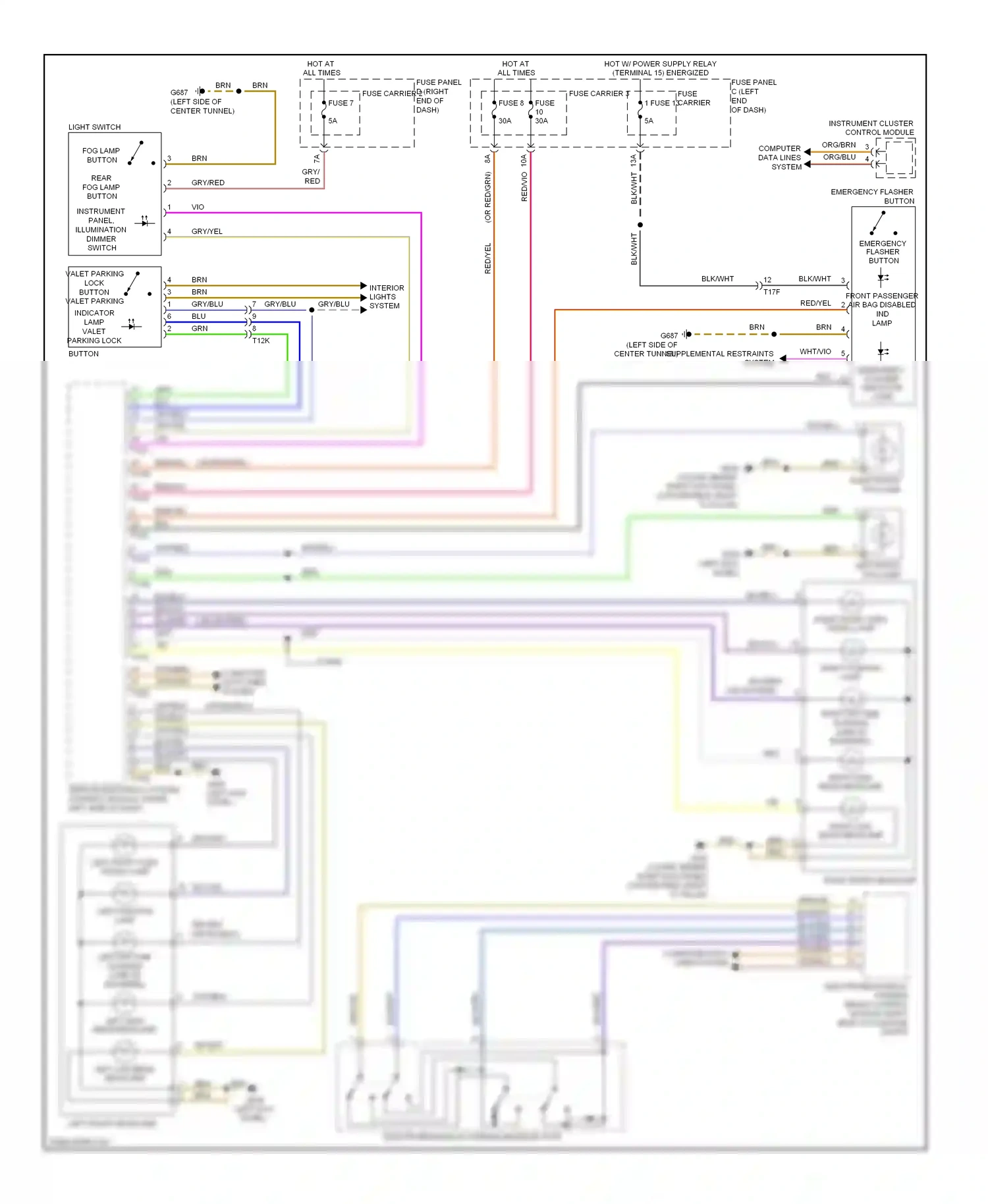 Wiring diagram fuse carrier 3 for Audi S5 I facelift (2011-2016) (7 of 58)
