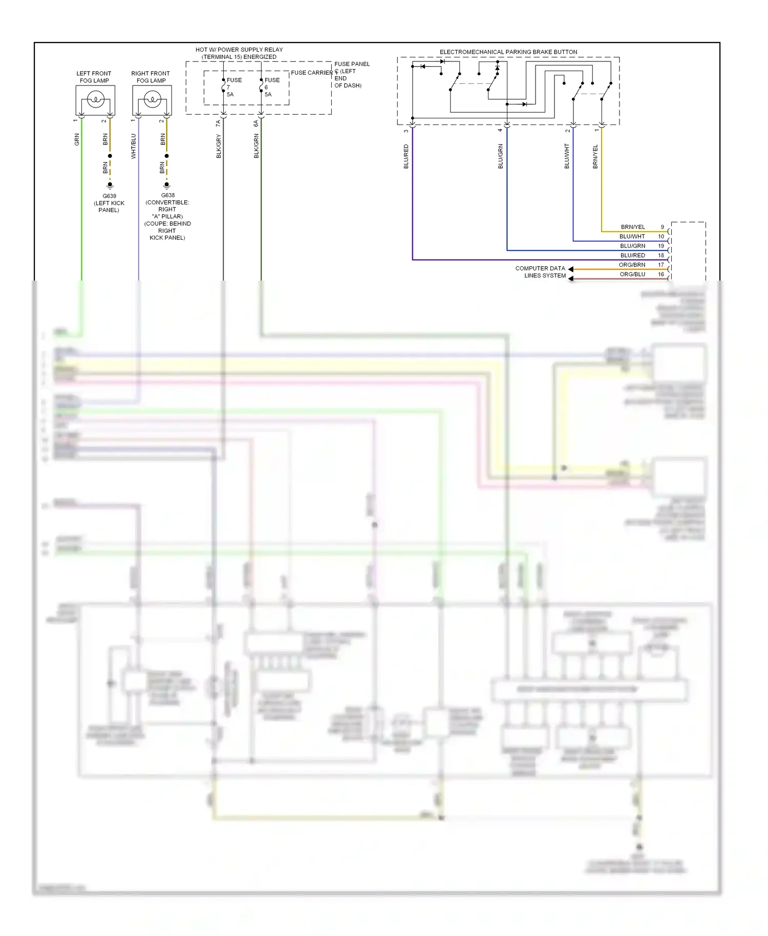 Wiring diagram left front fog lamp for Audi S5 I facelift (2011-2016) (3 of 7)