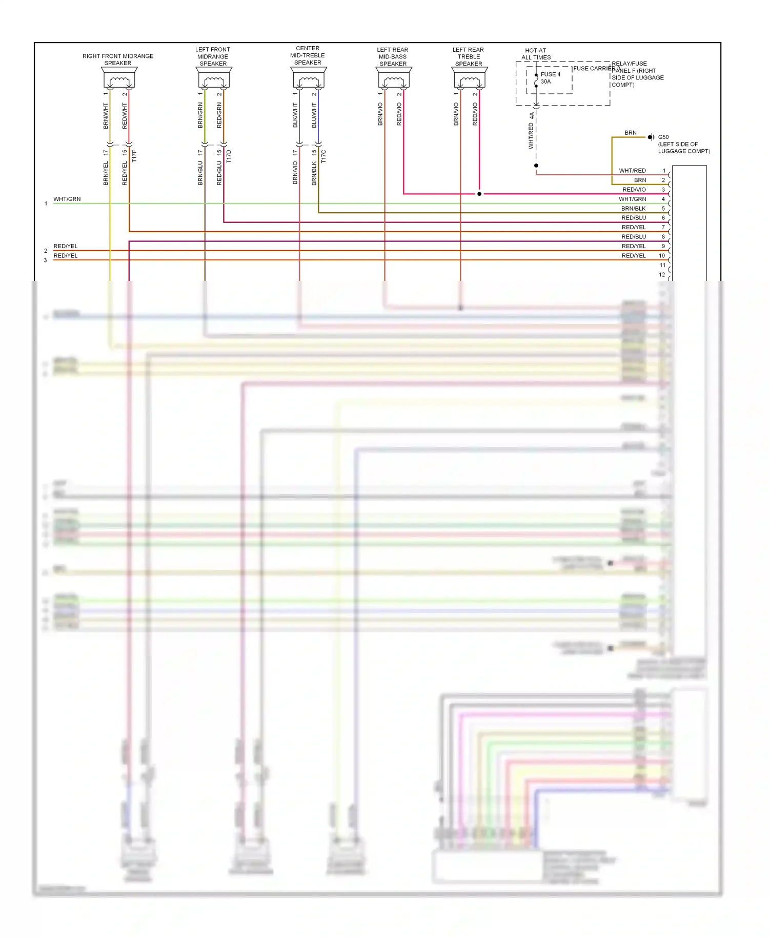 Wiring diagram left front midrange speaker for Audi S5 I facelift (2011-2016) (1 of 6)