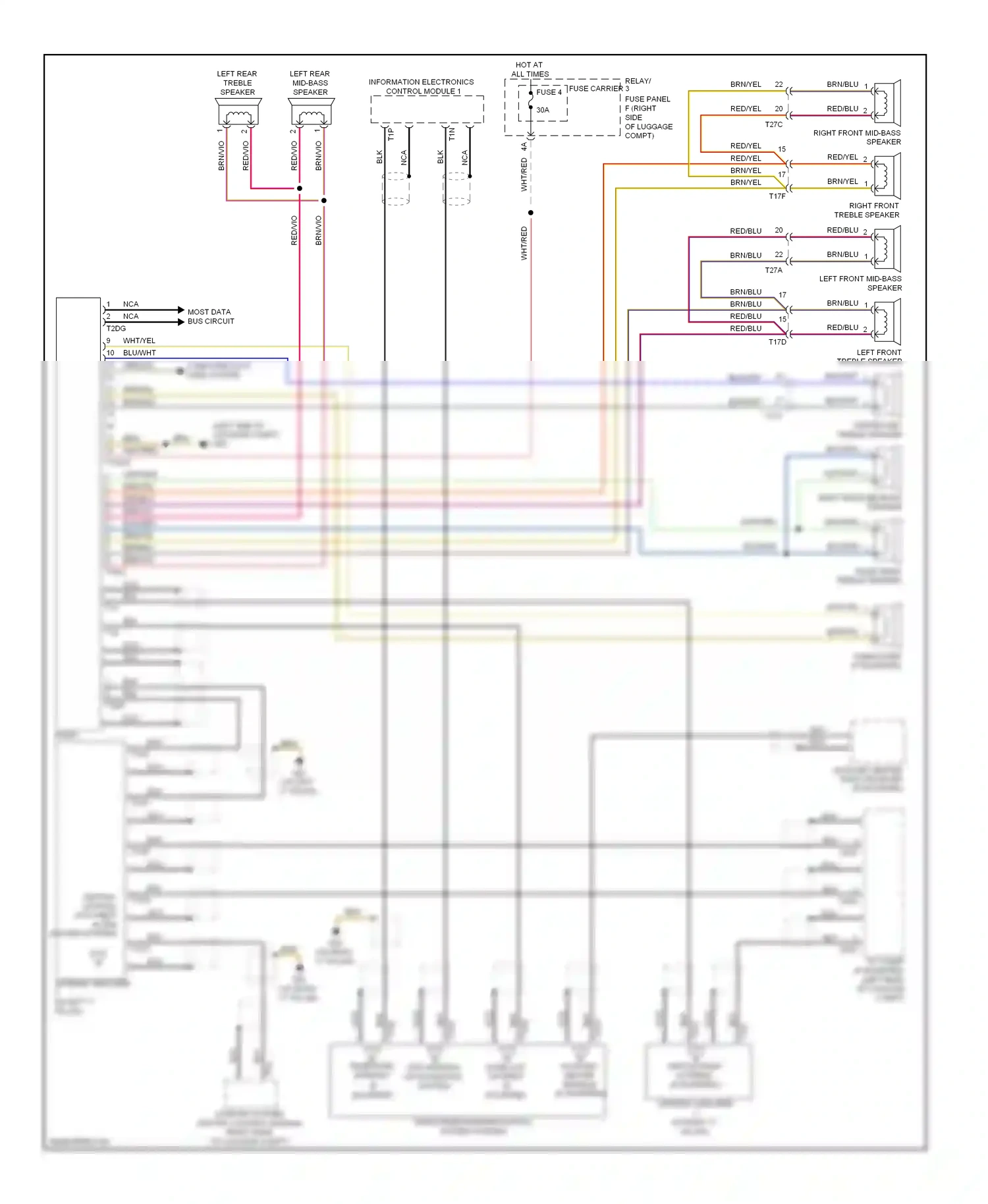 Wiring diagram left front treble speaker for Audi S5 I facelift (2011-2016) (8 of 23)