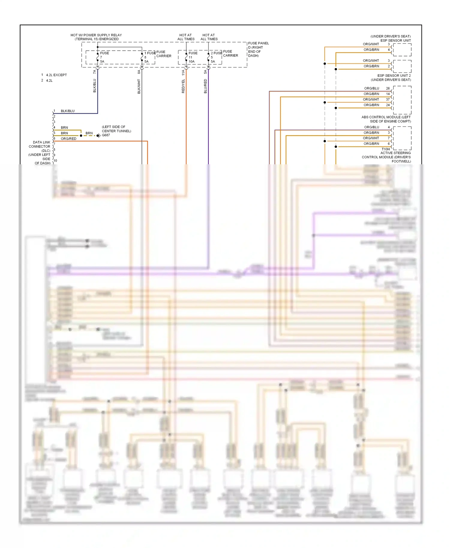 Wiring diagram left headlamp assembly for Audi S5 I facelift (2011-2016) (1 of 4)