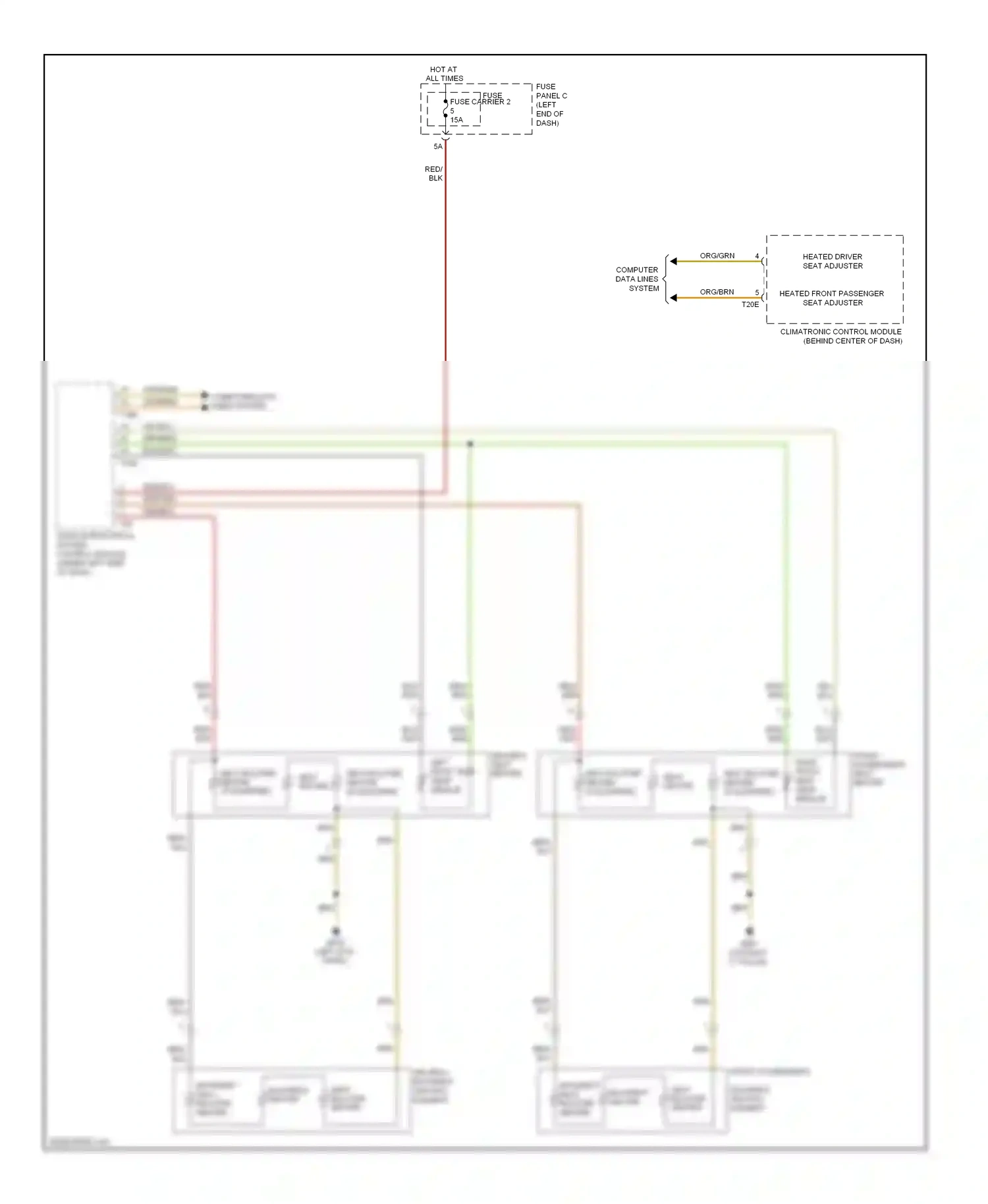 Wiring diagram right front seat temp sensor for Audi S5 I facelift (2011-2016) (4 of 8)