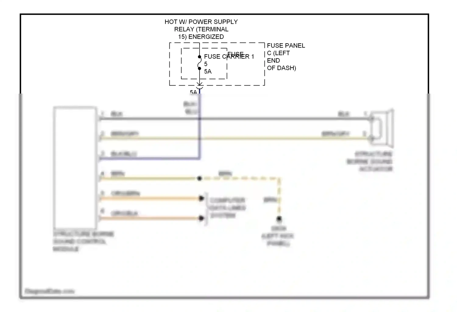 Wiring diagram structure borne sound actuator for Audi S5 I facelift (2011-2016) (1 of 1)
