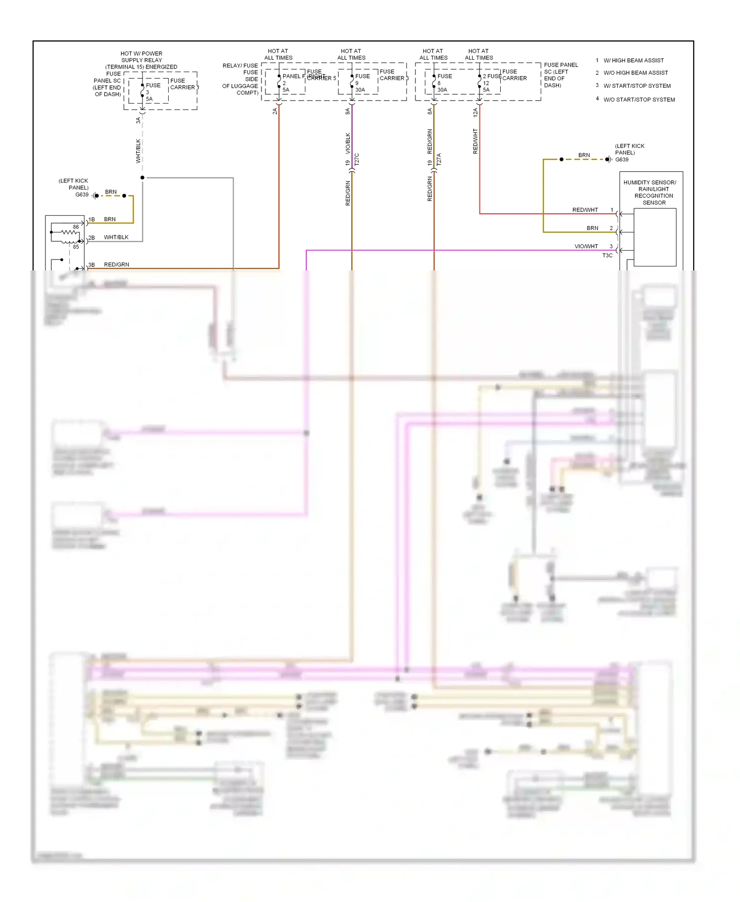 Audi S5 I facelift (2011-2016) vehicle electrical system control module (under left side of dash) wiring diagram  (11 of 28)