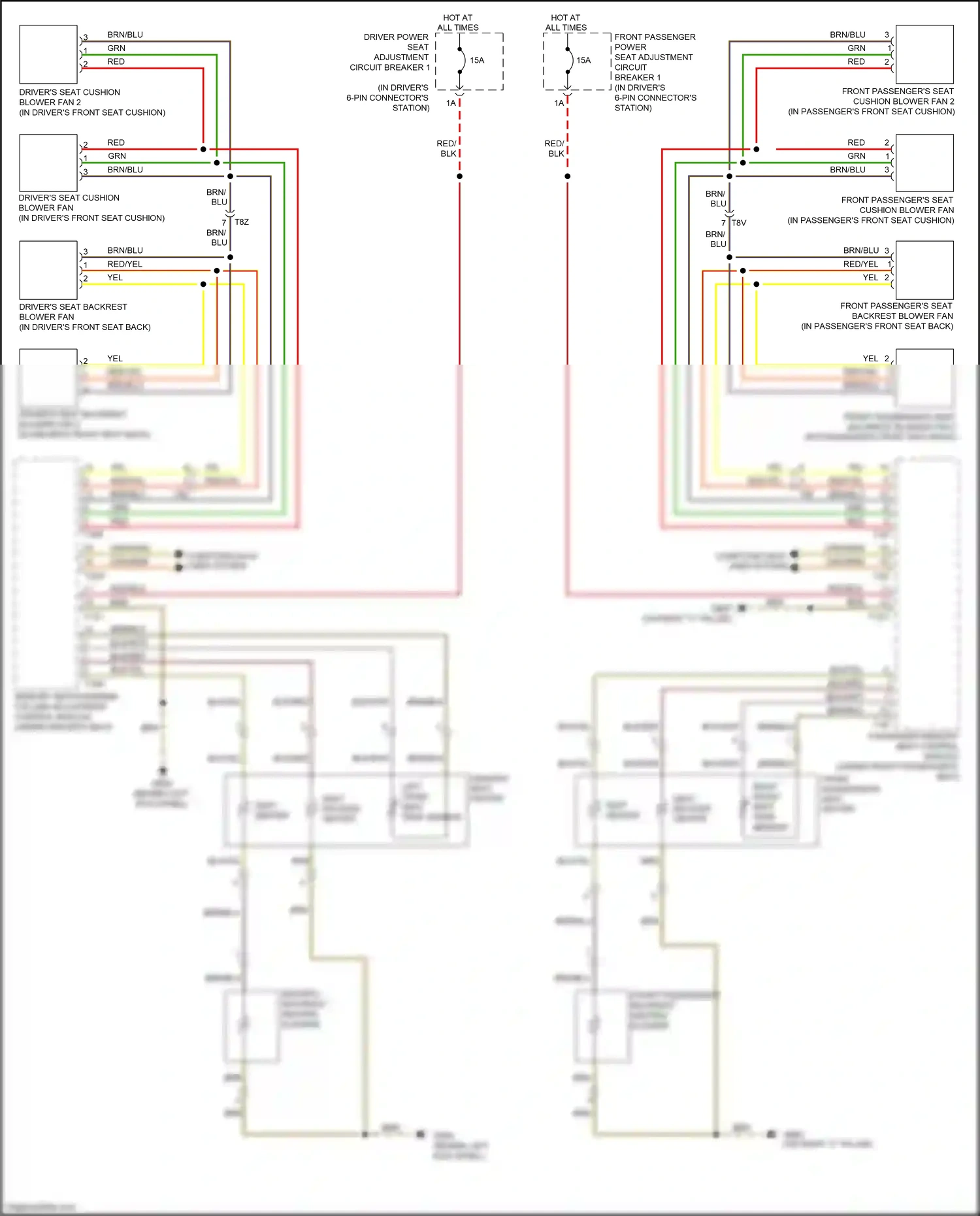 Wiring diagram front passenger's backrest heating element for Audi S5 I facelift (2011-2016) (5 of 8)