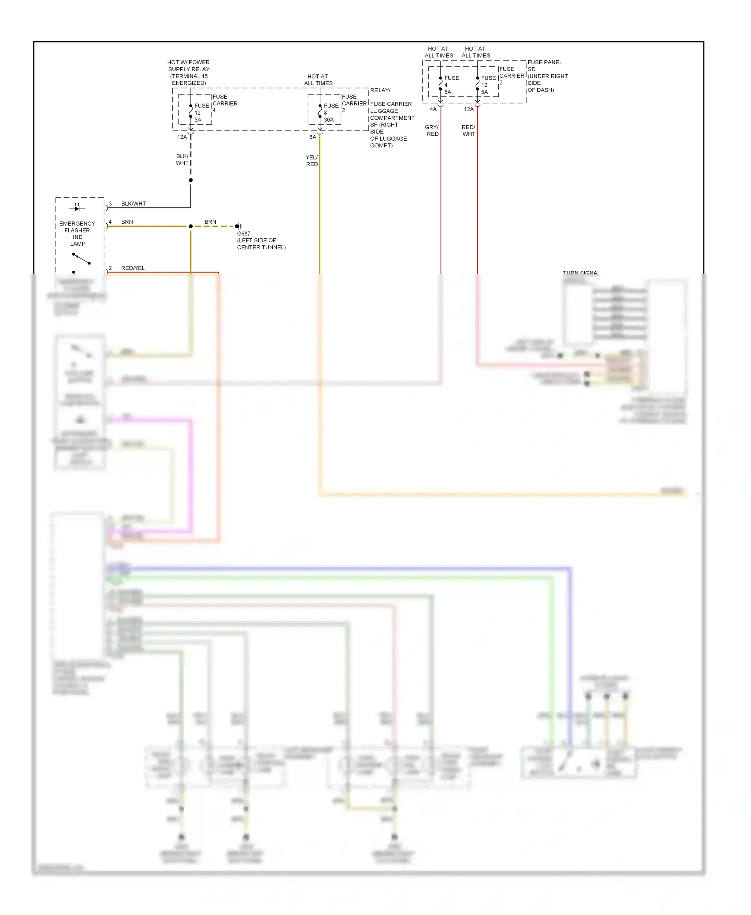 Wiring diagram fuse panel sd (under right side for Audi S5 I facelift (2011-2016) (2 of 2)