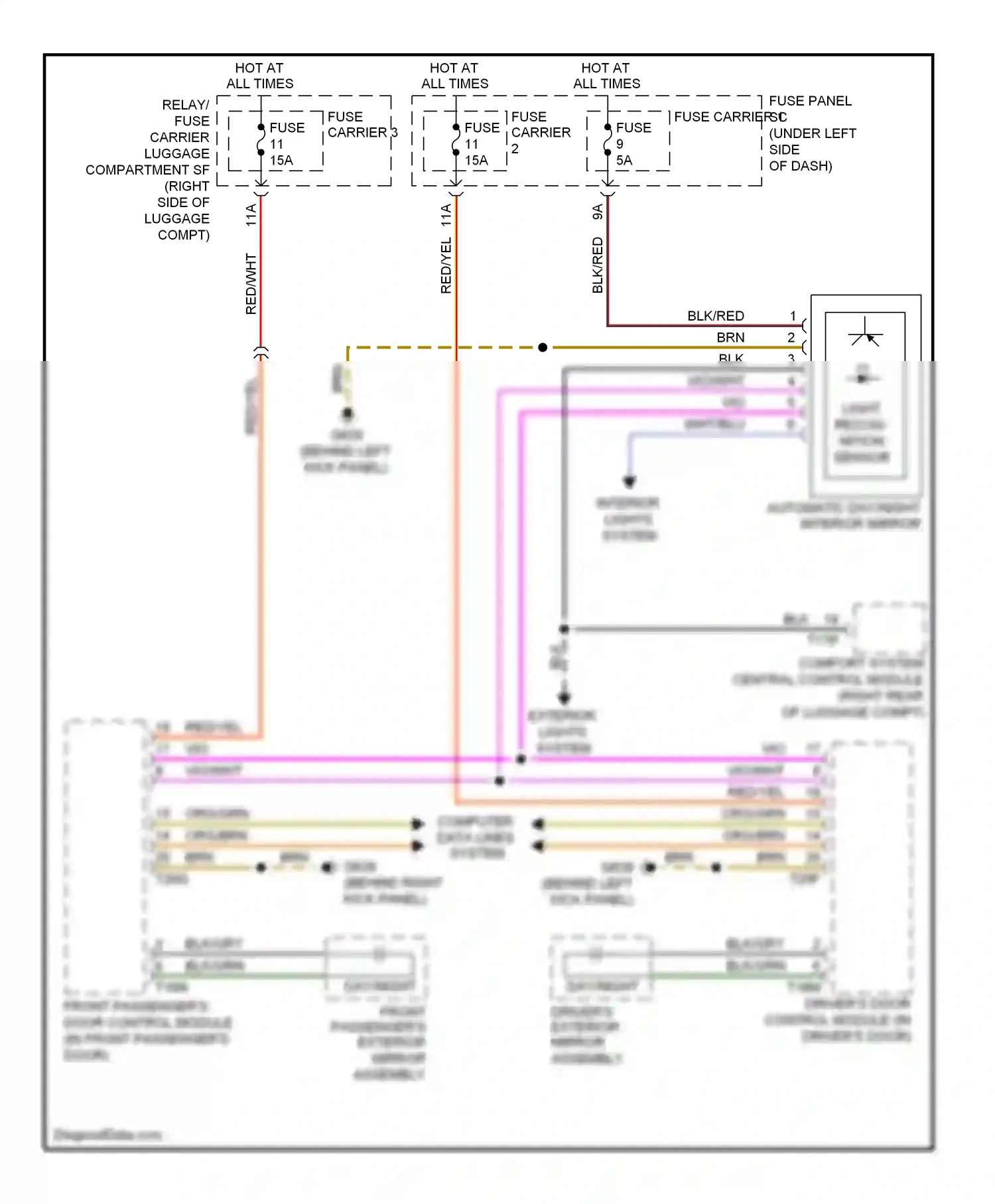 Wiring diagram light recog- nition sensor for Audi S5 I facelift (2011-2016) (2 of 2)