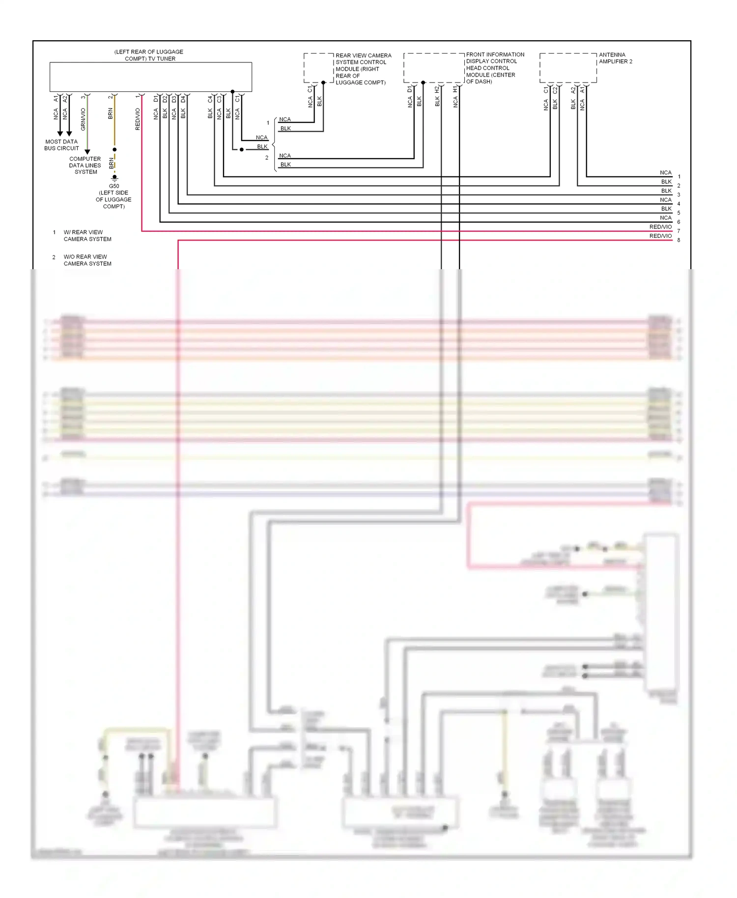 Wiring diagram w/ rear view camera system for Audi S5 I facelift (2011-2016) (2 of 3)